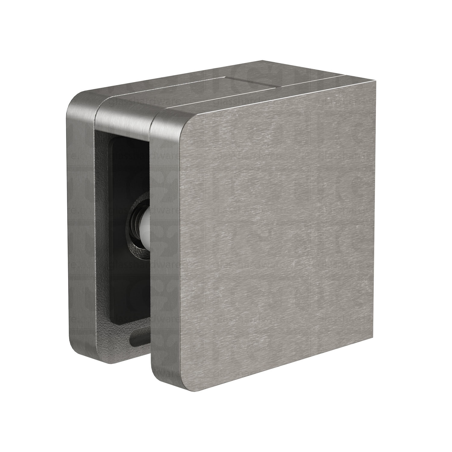 Glass Clamp for Square Post - Brushed Stainless