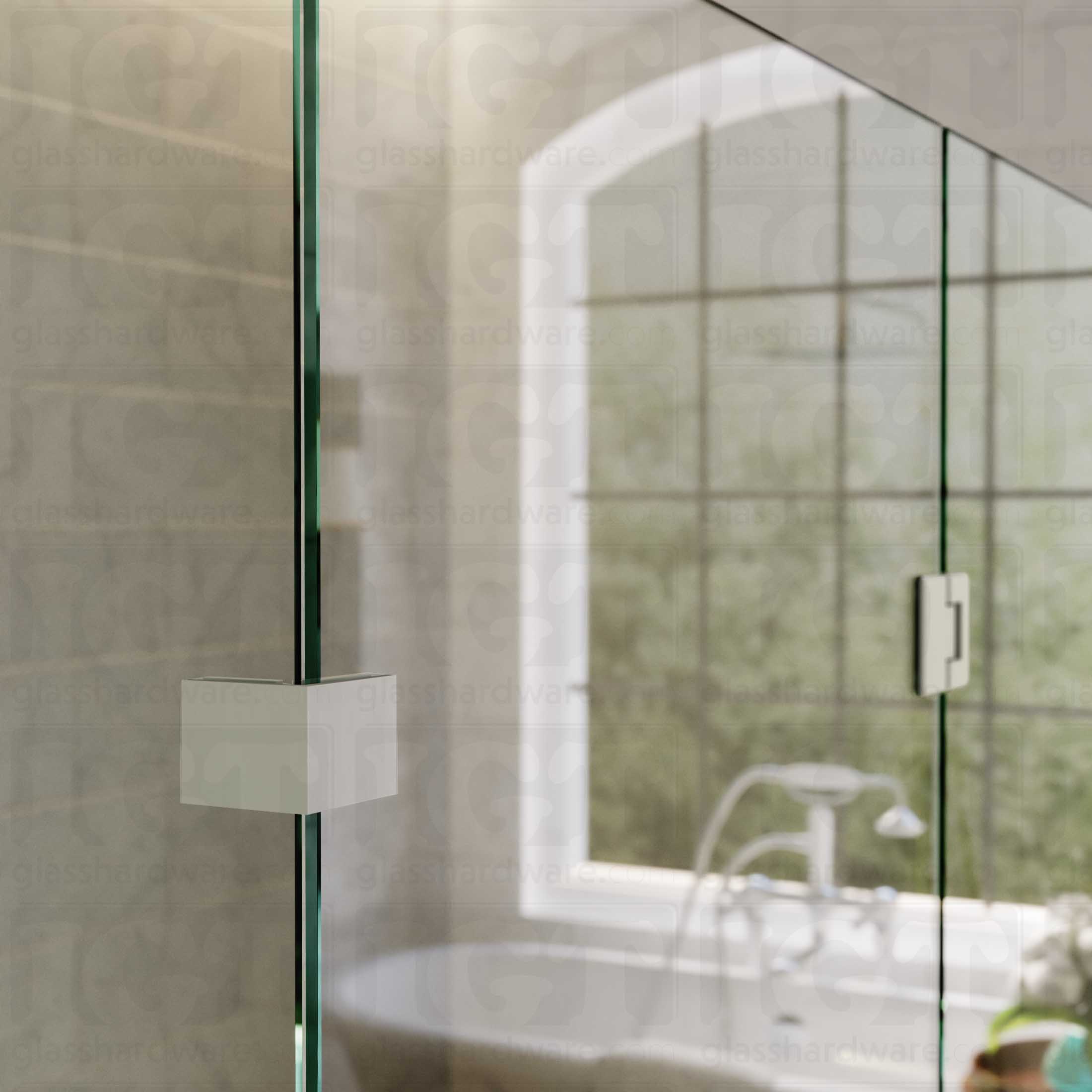 Oversized Glass-to-Glass 90 Degree Square Edge Clamp - Brushed Nickel - Image 6