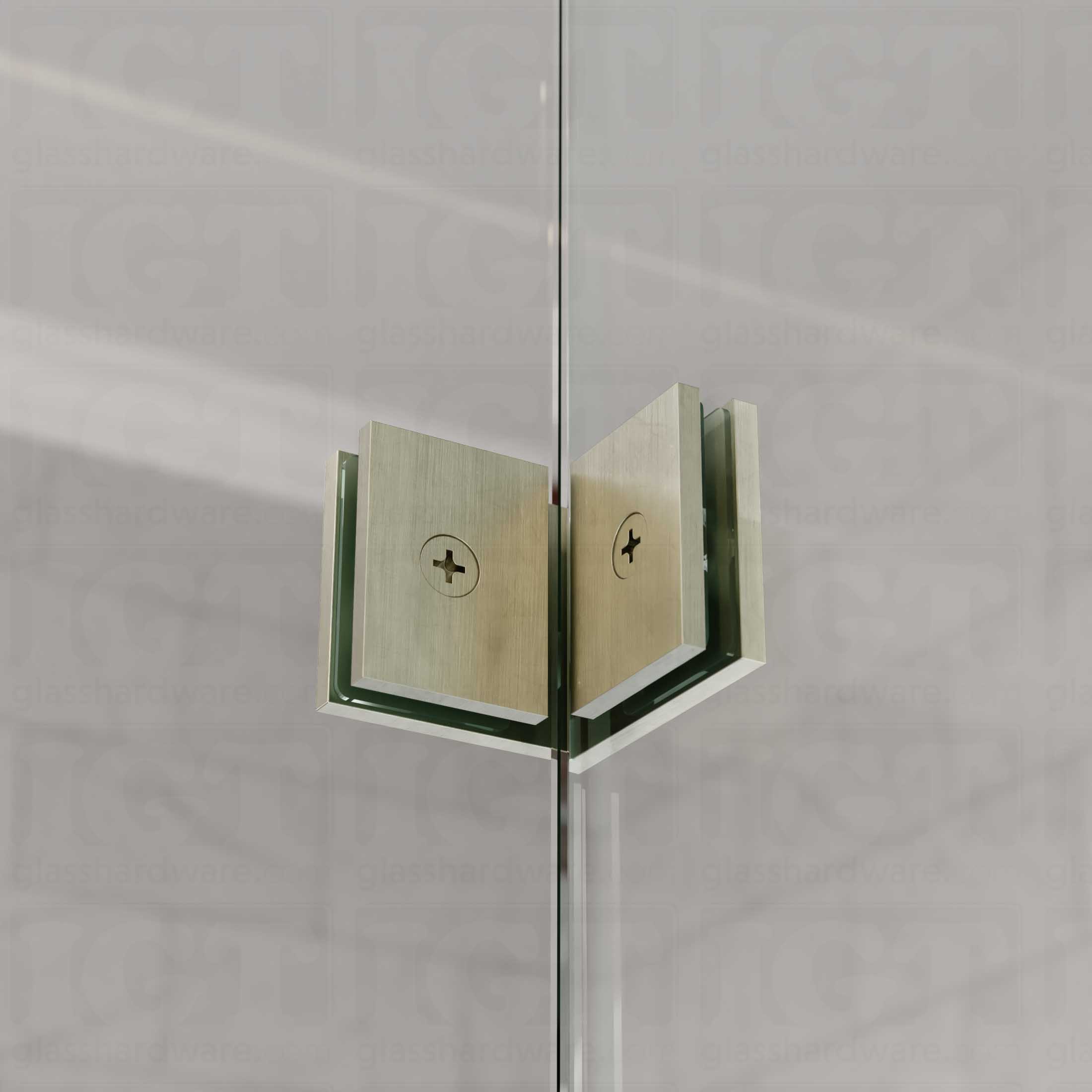 Oversized Glass-to-Glass 90 Degree Square Edge Clamp - Brushed Nickel - Image 5
