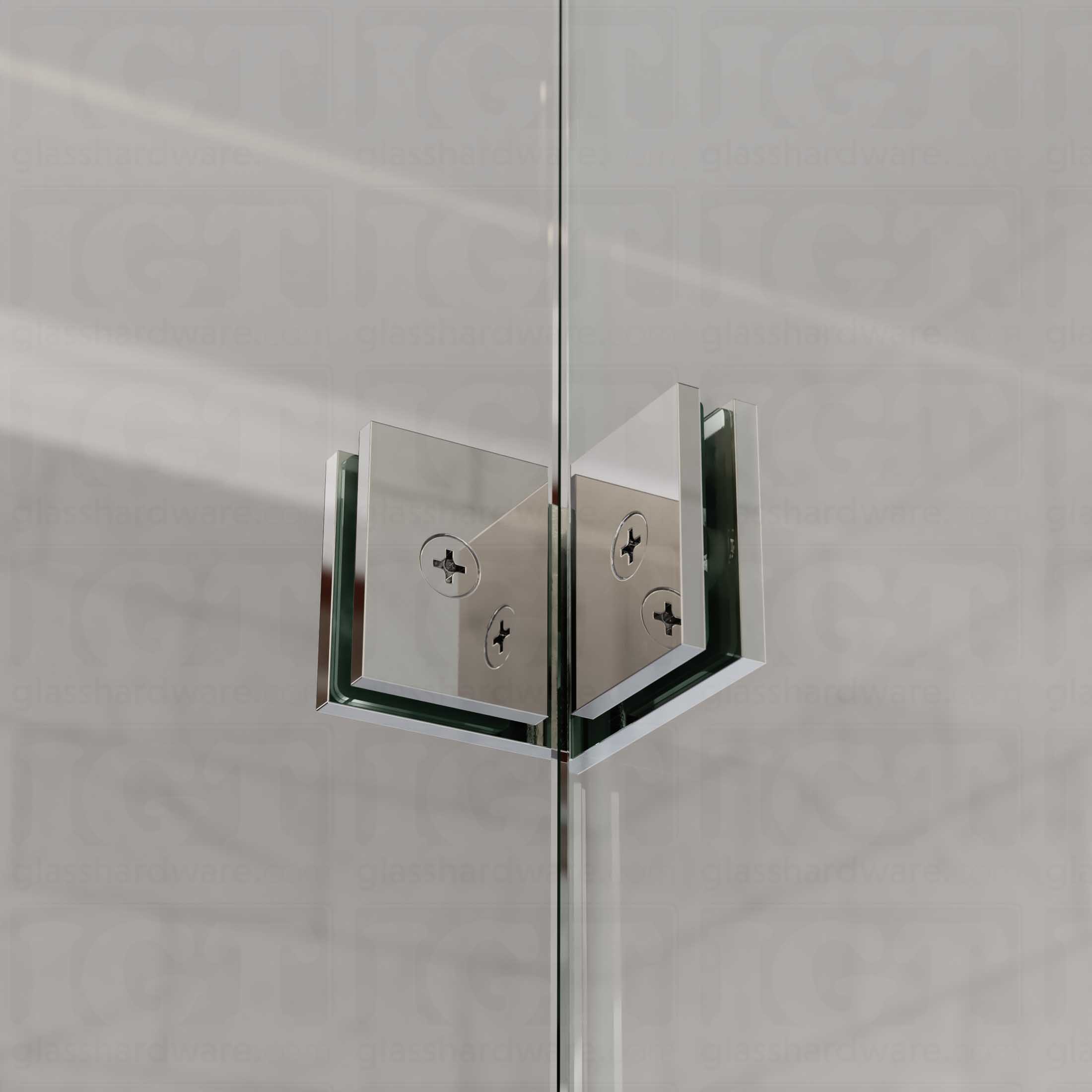 Oversized Glass-to-Glass 90 Degree Square Edge Clamp - Chrome Polished - Image 5