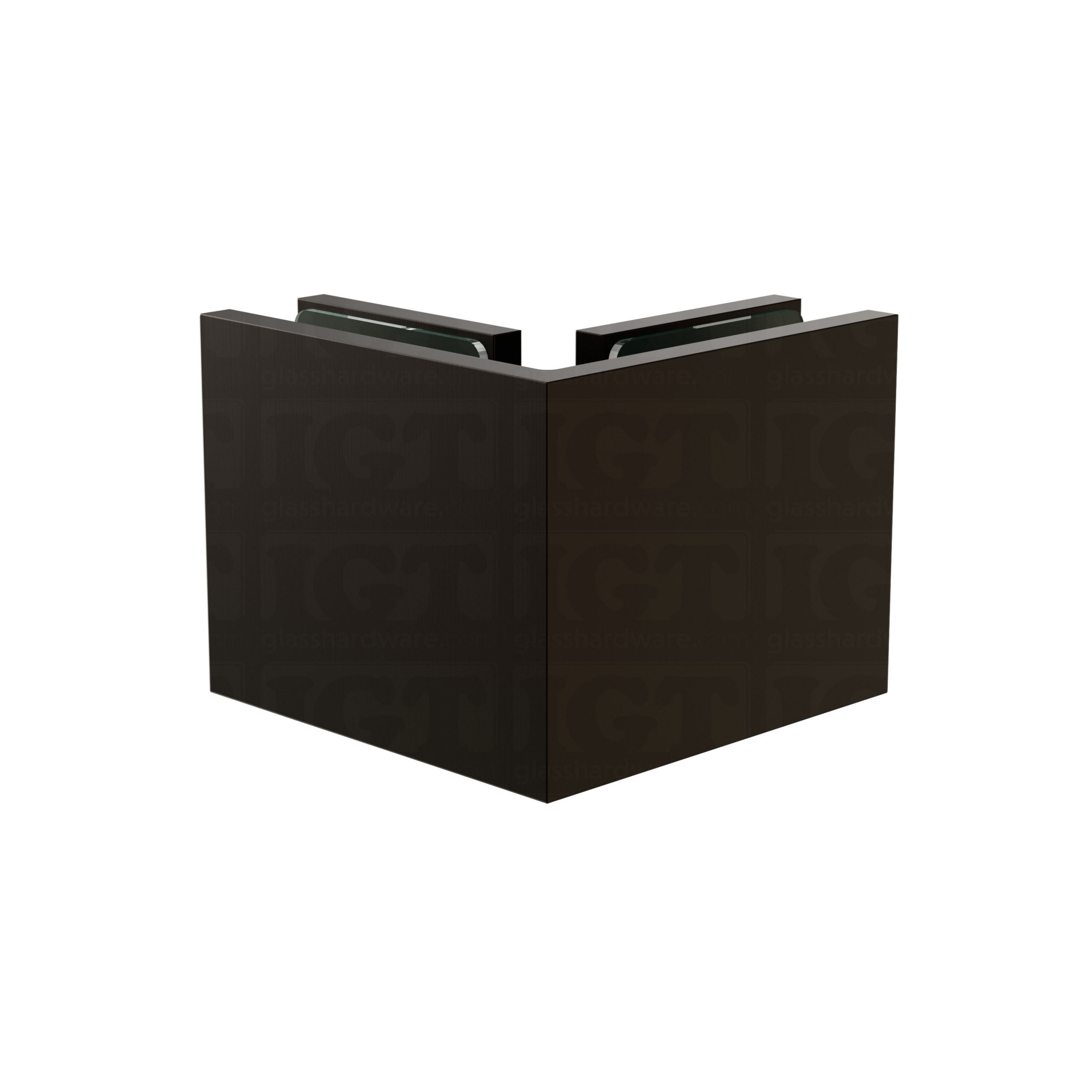 Oversized Glass-to-Glass 90 Degree Square Edge Clamp - Oil Rubbed Bronze