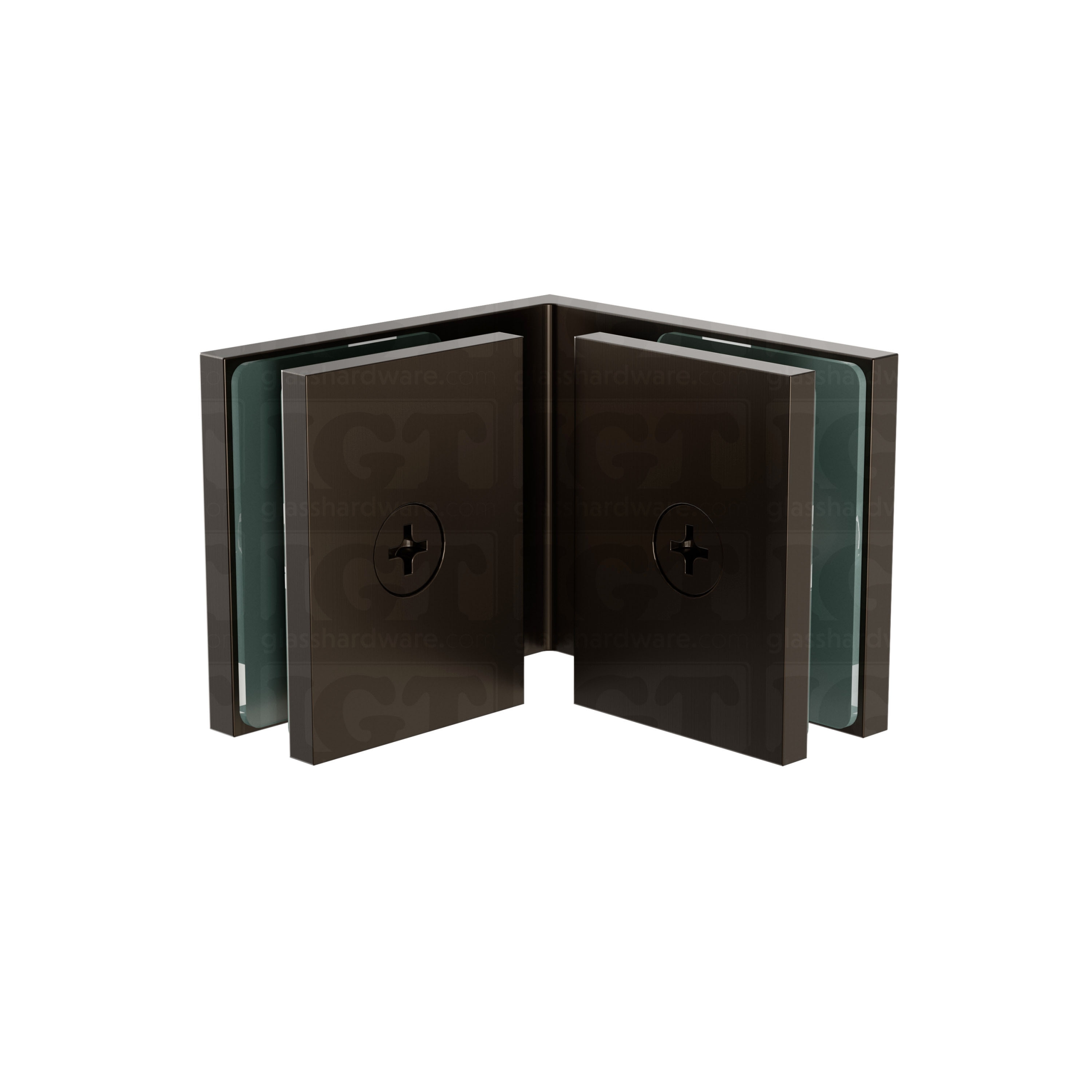 Oversized Glass-to-Glass 90 Degree Square Edge Clamp - Oil Rubbed Bronze - Image 2