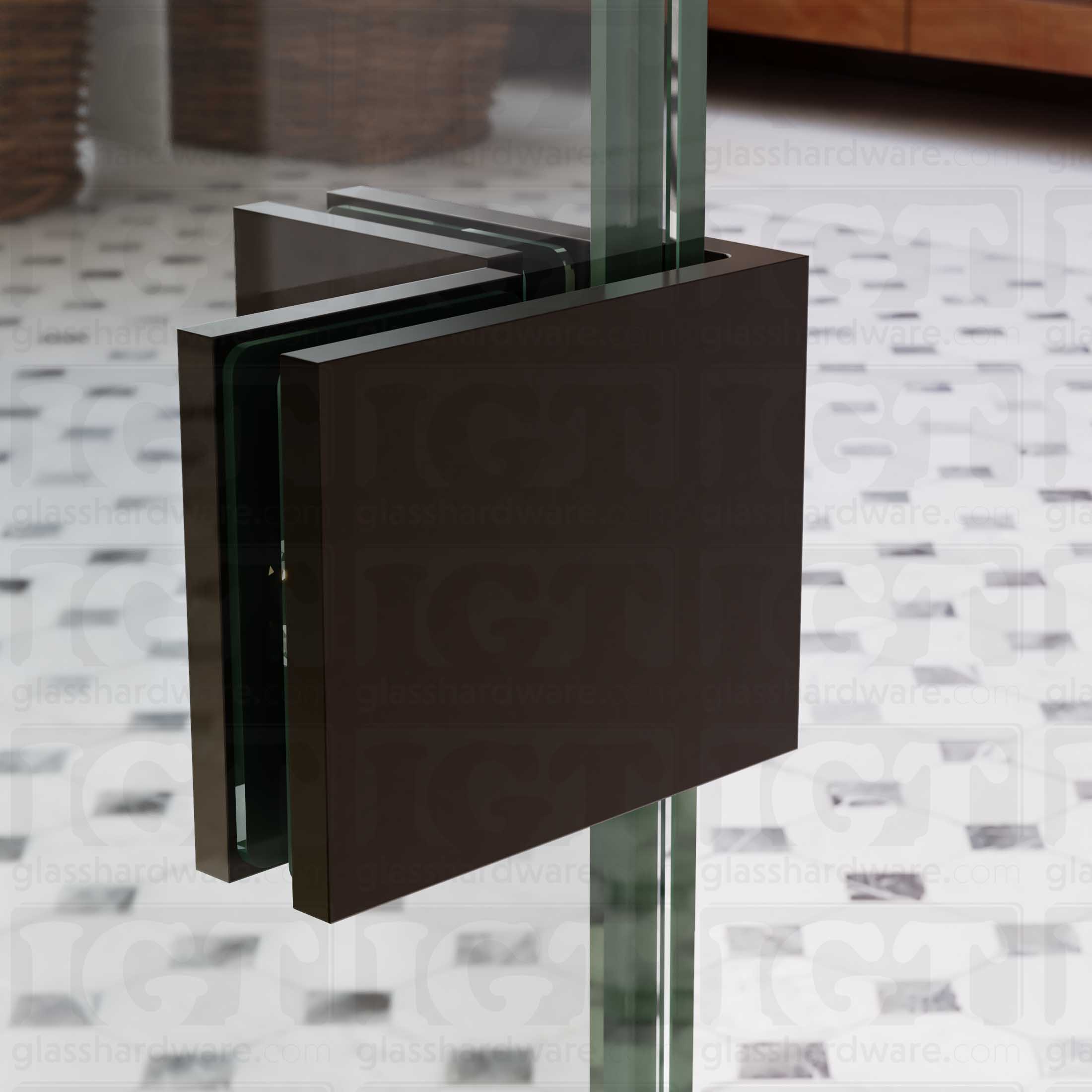 Oversized Glass-to-Glass 90 Degree Square Edge Clamp - Oil Rubbed Bronze - Image 4