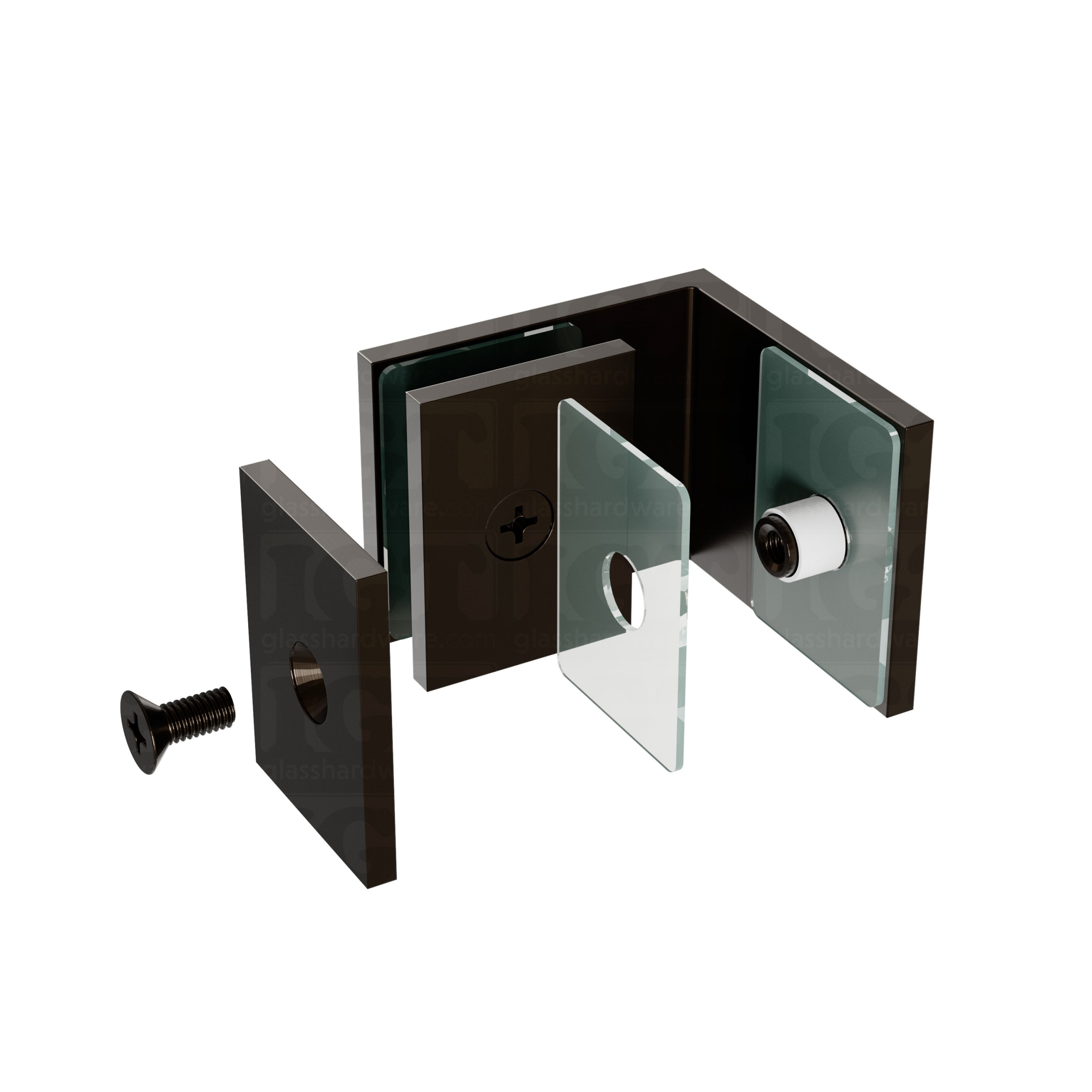Oversized Glass-to-Glass 90 Degree Square Edge Clamp - Oil Rubbed Bronze - Image 7