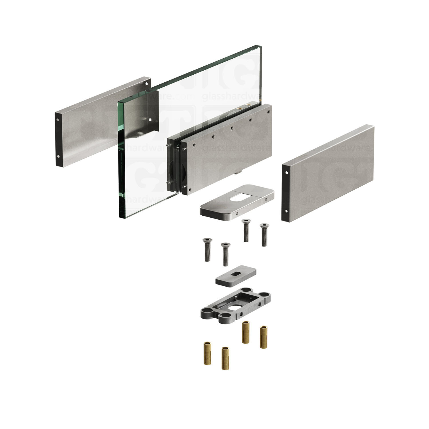 Bottom Hydraulic Patch  90º Hold Open - Brushed Stainless - Image 7