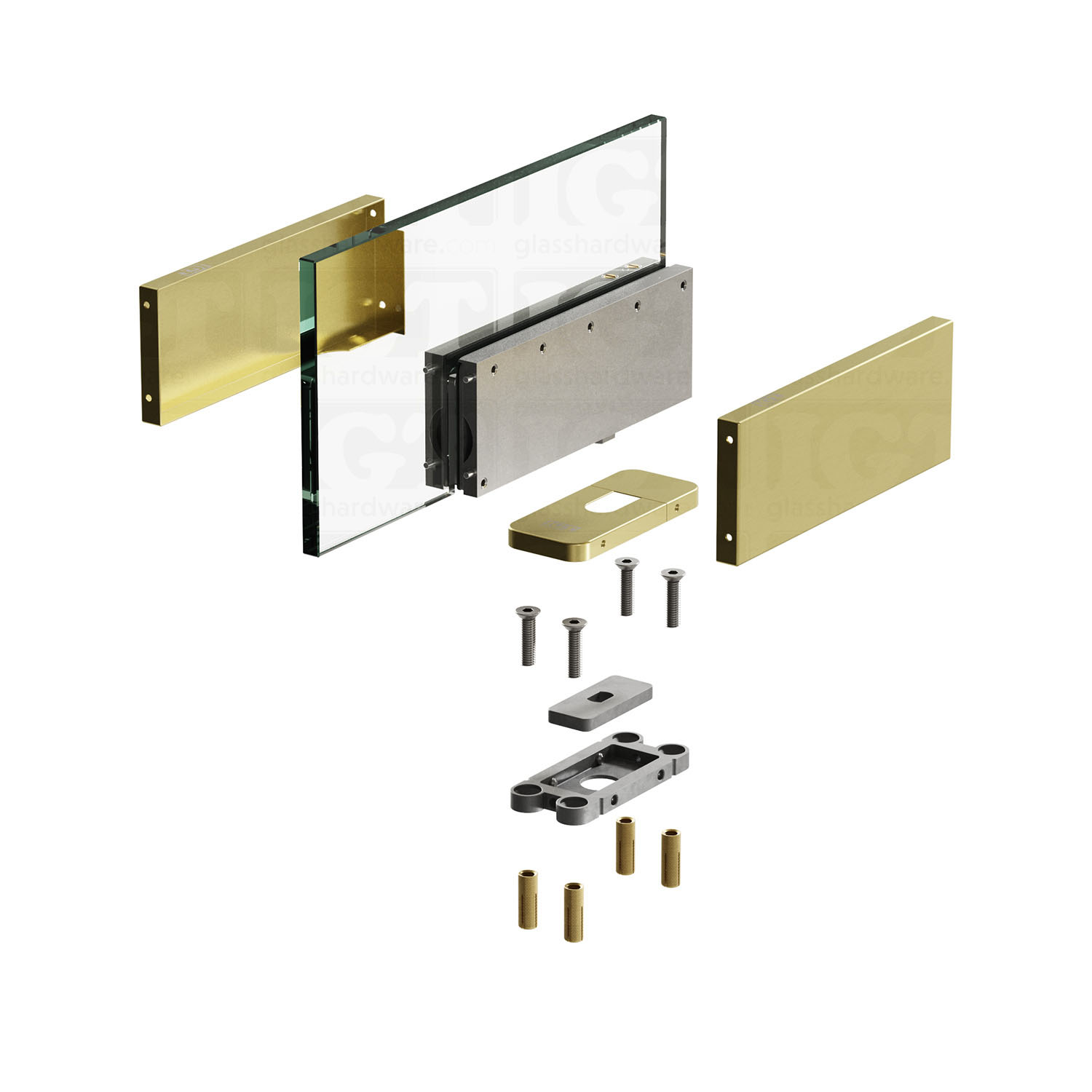 Bottom Hydraulic Patch  90º Hold Open - Gold Brushed - Image 7