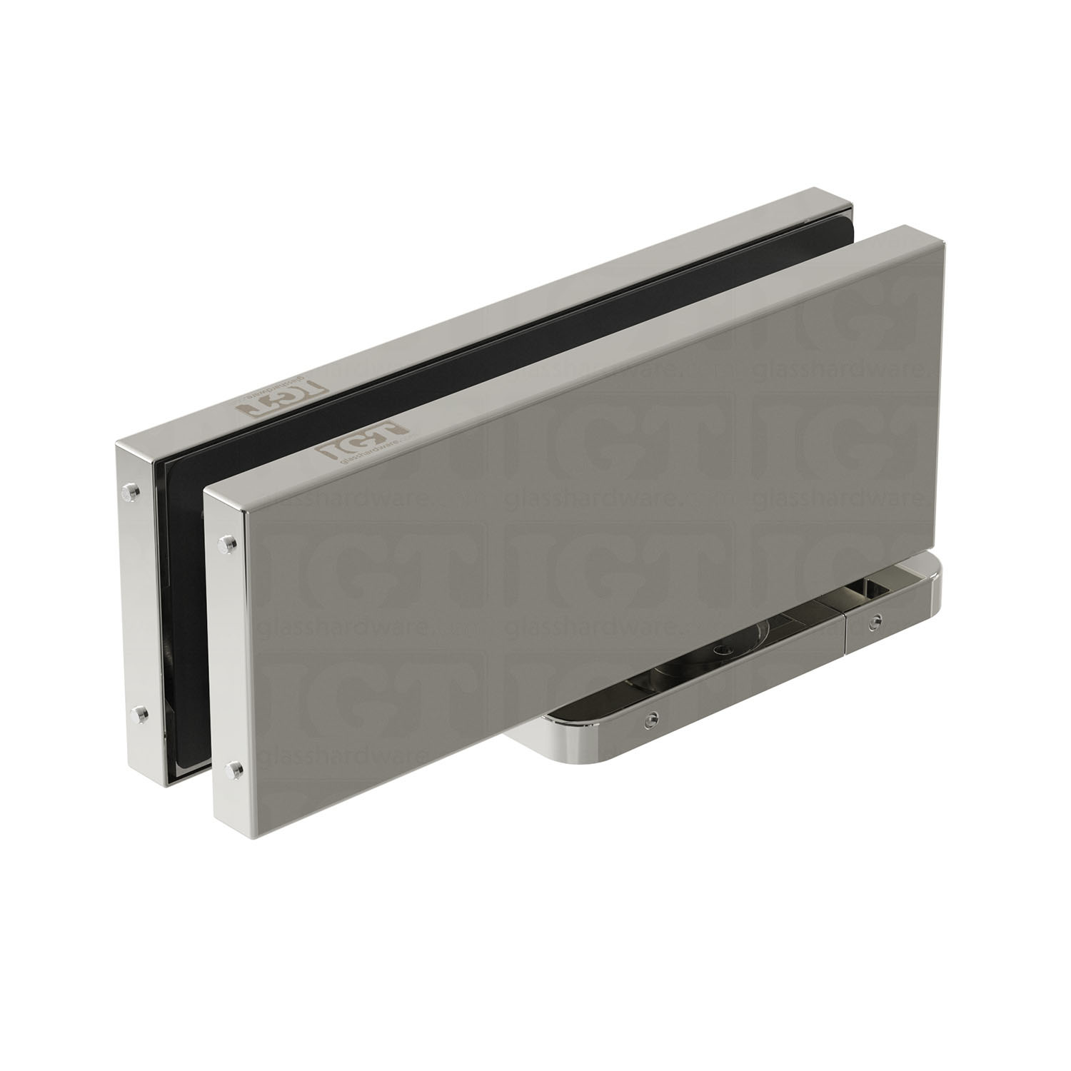 Bottom Hydraulic Patch  90º Hold Open - Polished Stainless