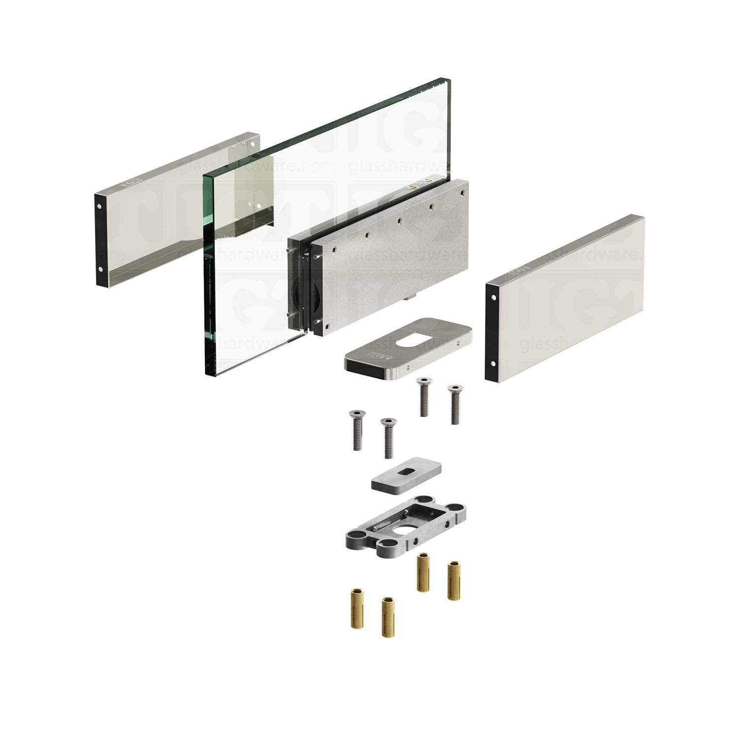 Bottom Hydraulic Patch  90º Hold Open - Polished Stainless - Image 7