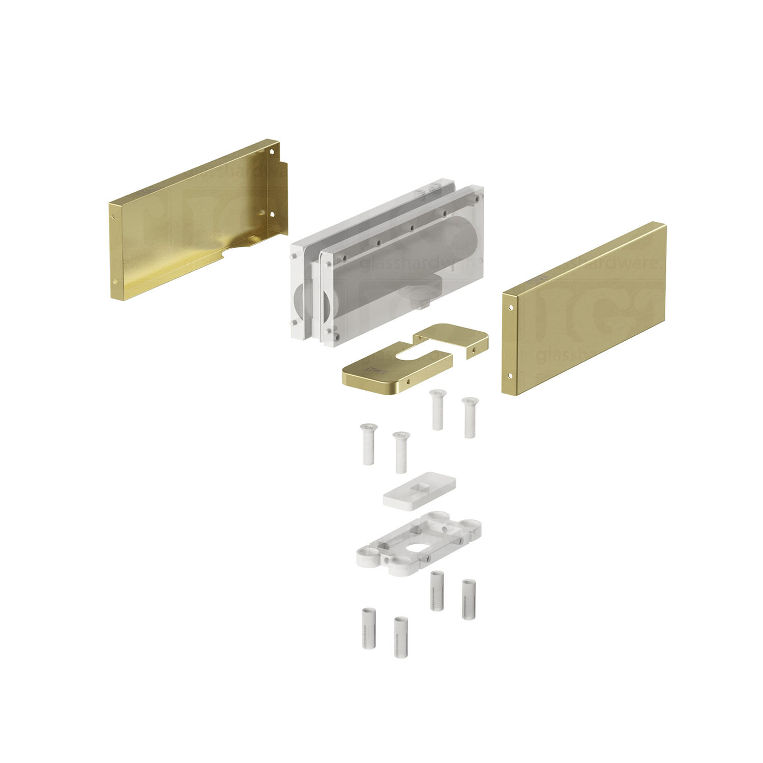 Replacement Covers for Bottom Hydraulic Patch Fitting - Gold Brushed - Image 6