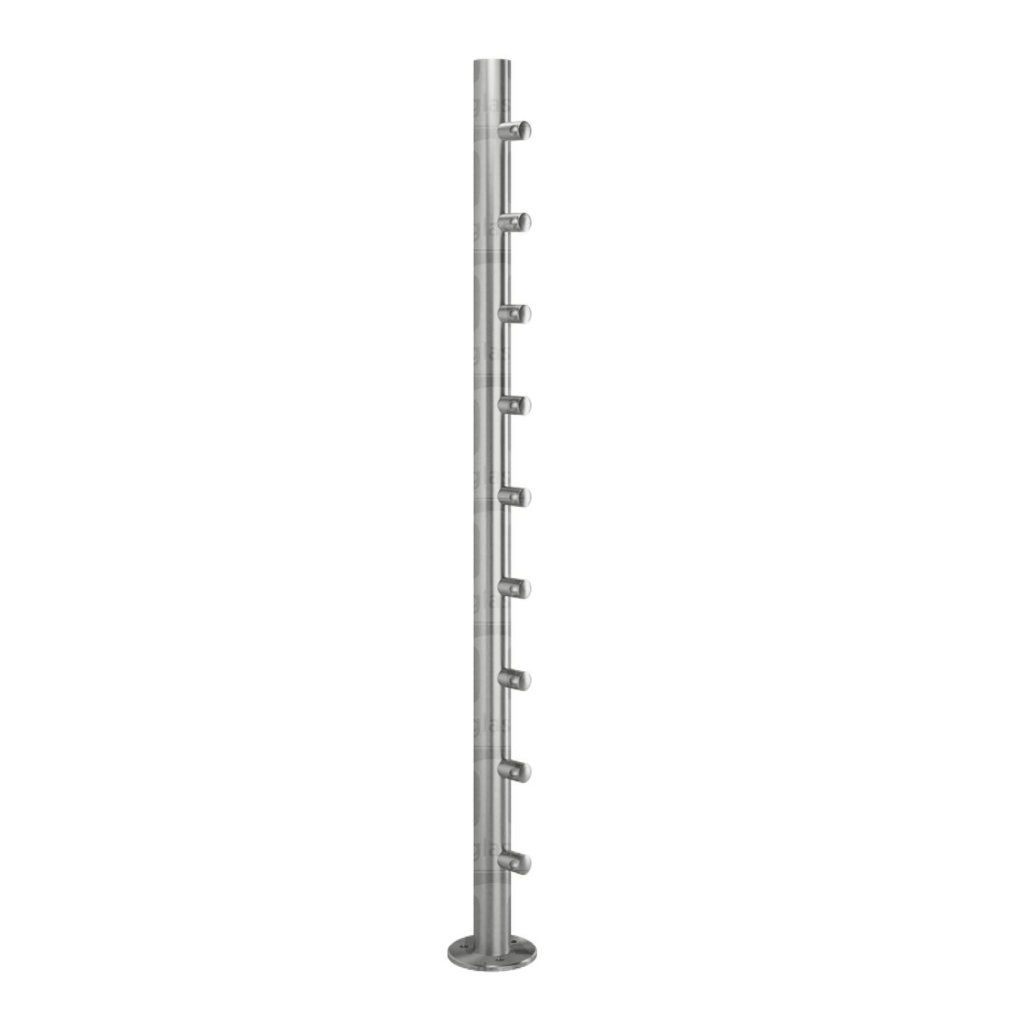 39 1/2” Round Rod Railing Intermediate Post - Brushed Stainless