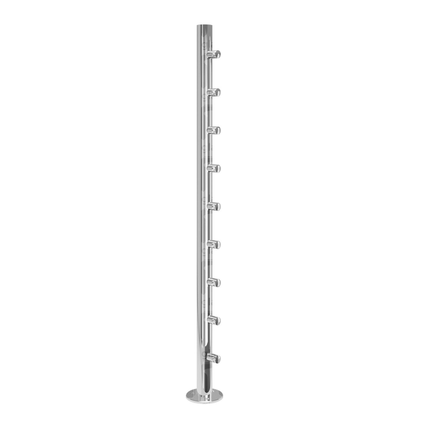39-1/2” Round Rod Railing Intermediate Post - Polished Stainless