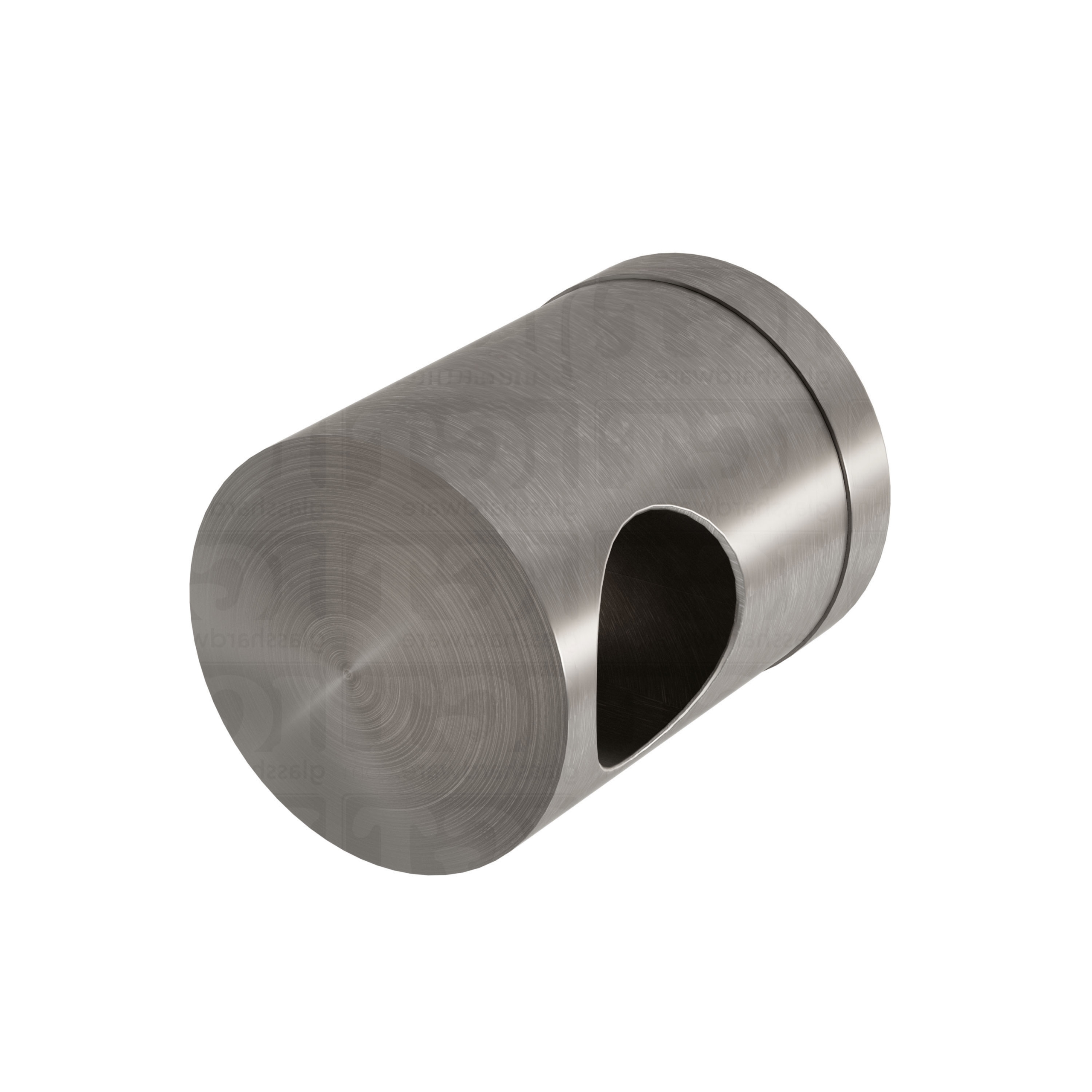 Blind-End Rod Connector for Square Post (Left Hand) - Brushed Stainless
