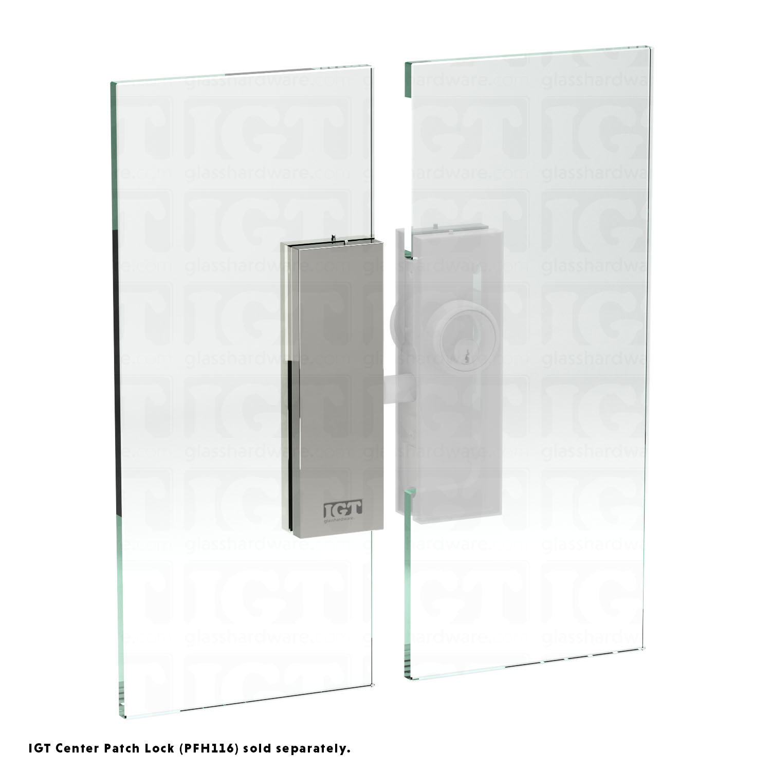 Sidelite and Glass Door Keeper for IGT Center Patch Lock - Polished Stainless - Image 6