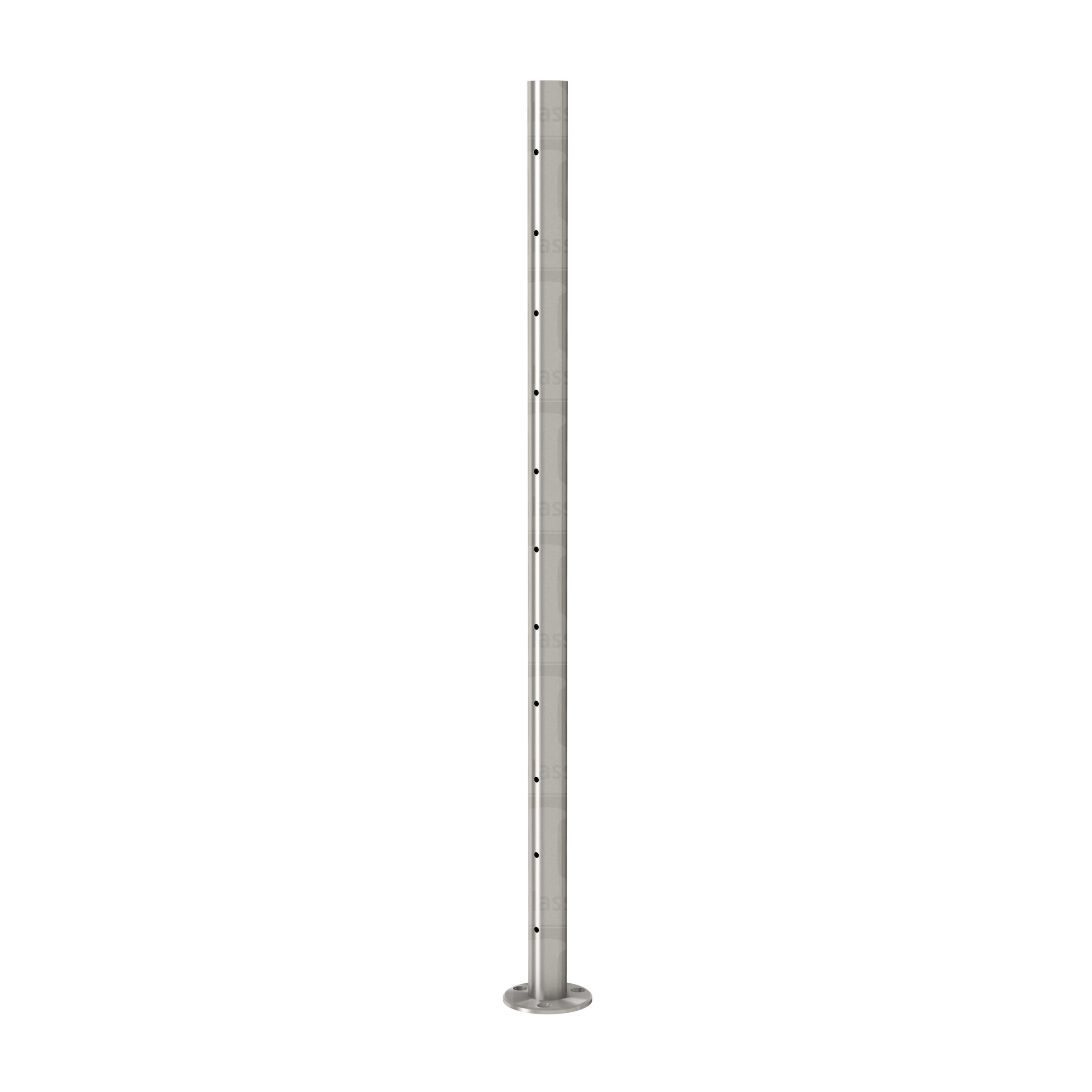 39 1/2″ Round Cable Railing Post - Brushed Stainless