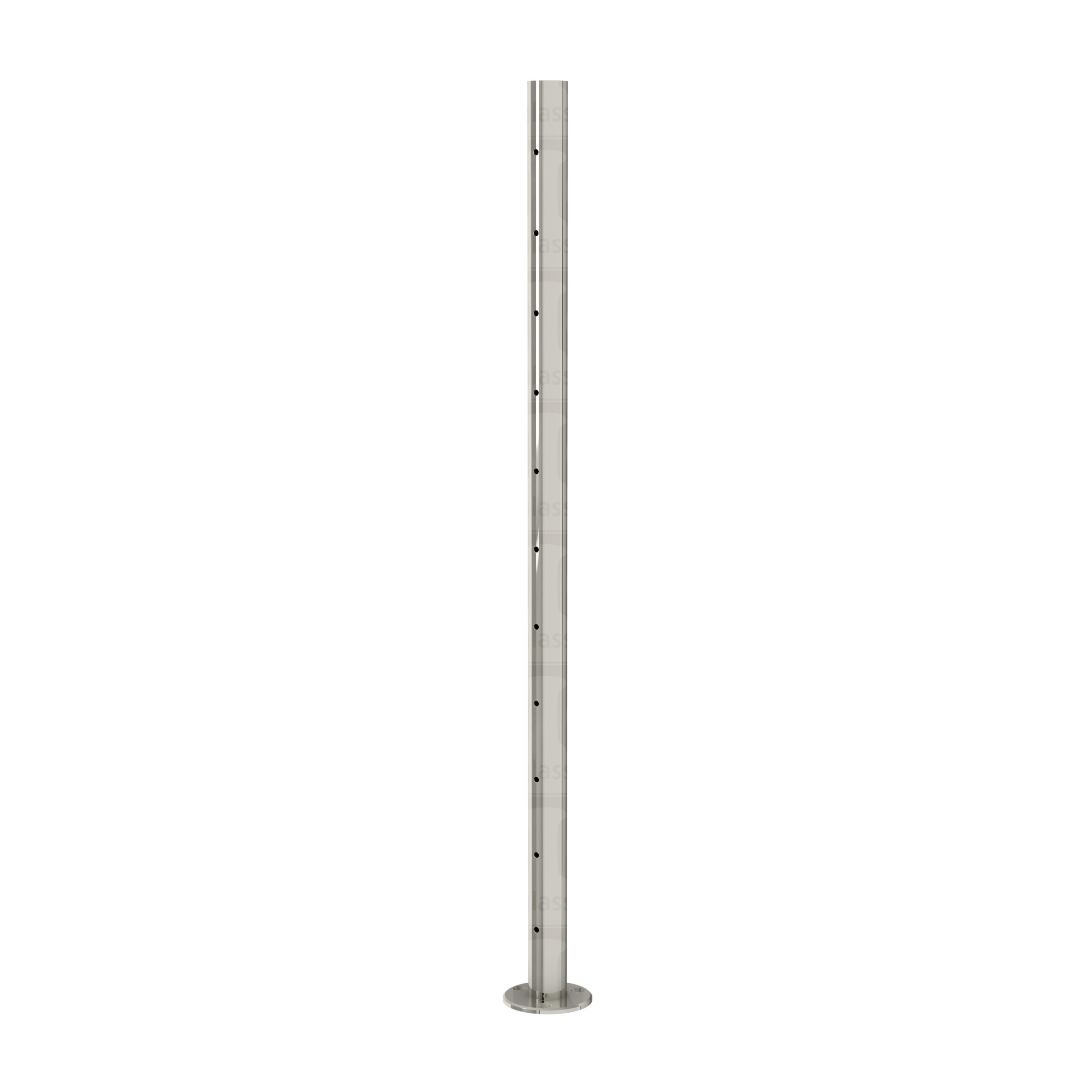 39 1/2″ Round Cable Railing Post - Polished Stainless
