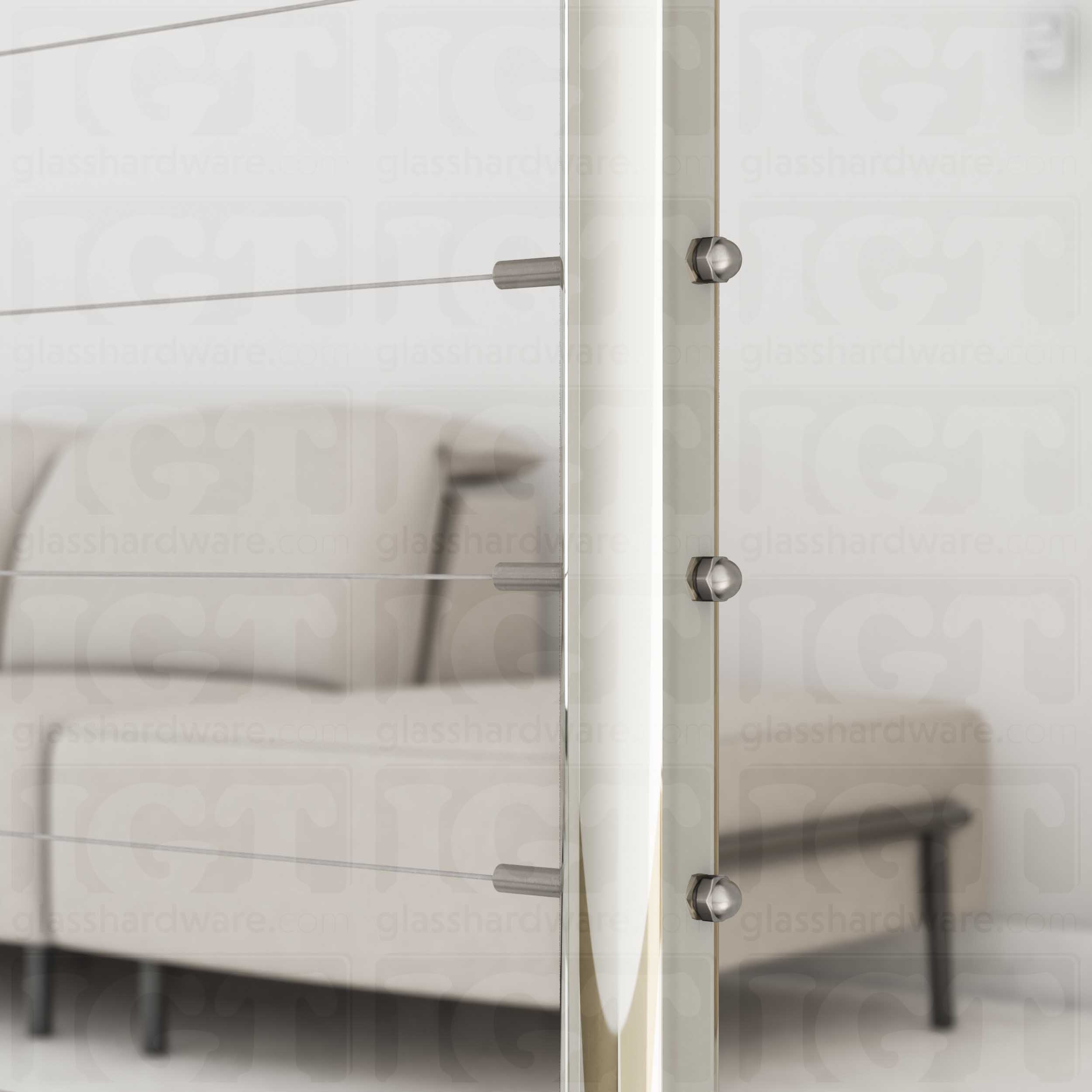 39 1/2″ Round Cable Railing Post - Polished Stainless - Image 5