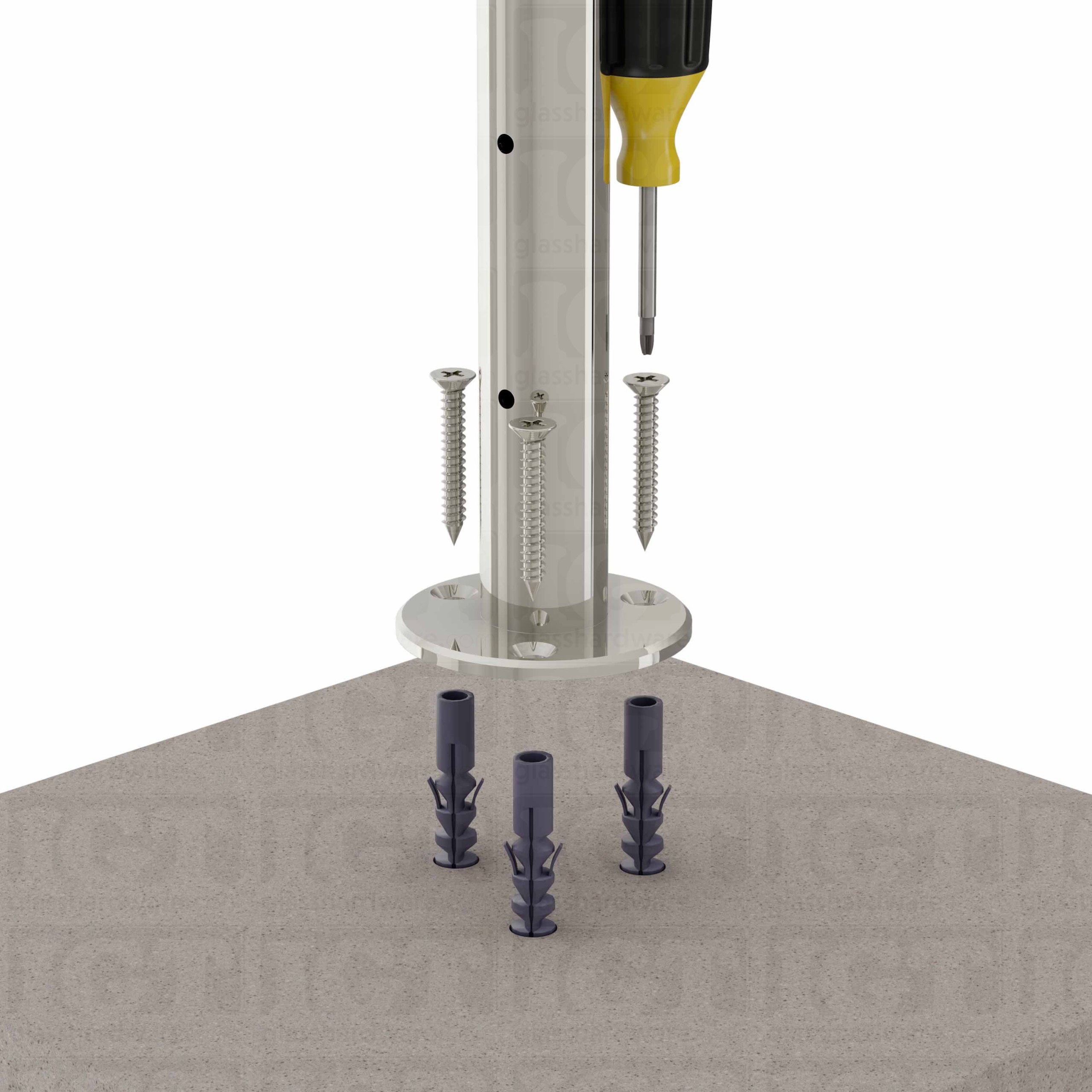 39 1/2″ Round Cable Railing Post - Polished Stainless - Image 6