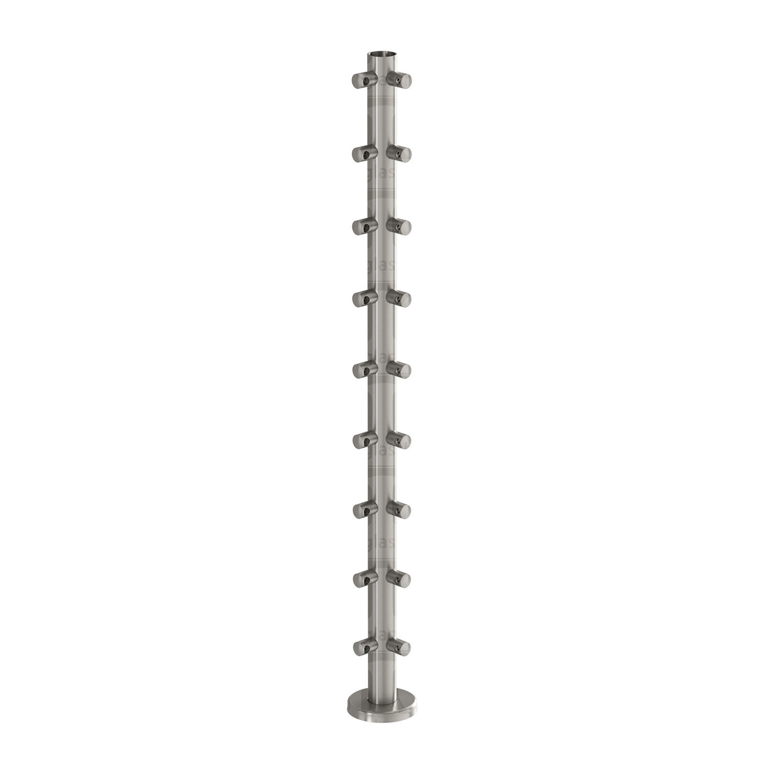 39 1/2” Round Rod Railing Corner Post - Brushed Stainless