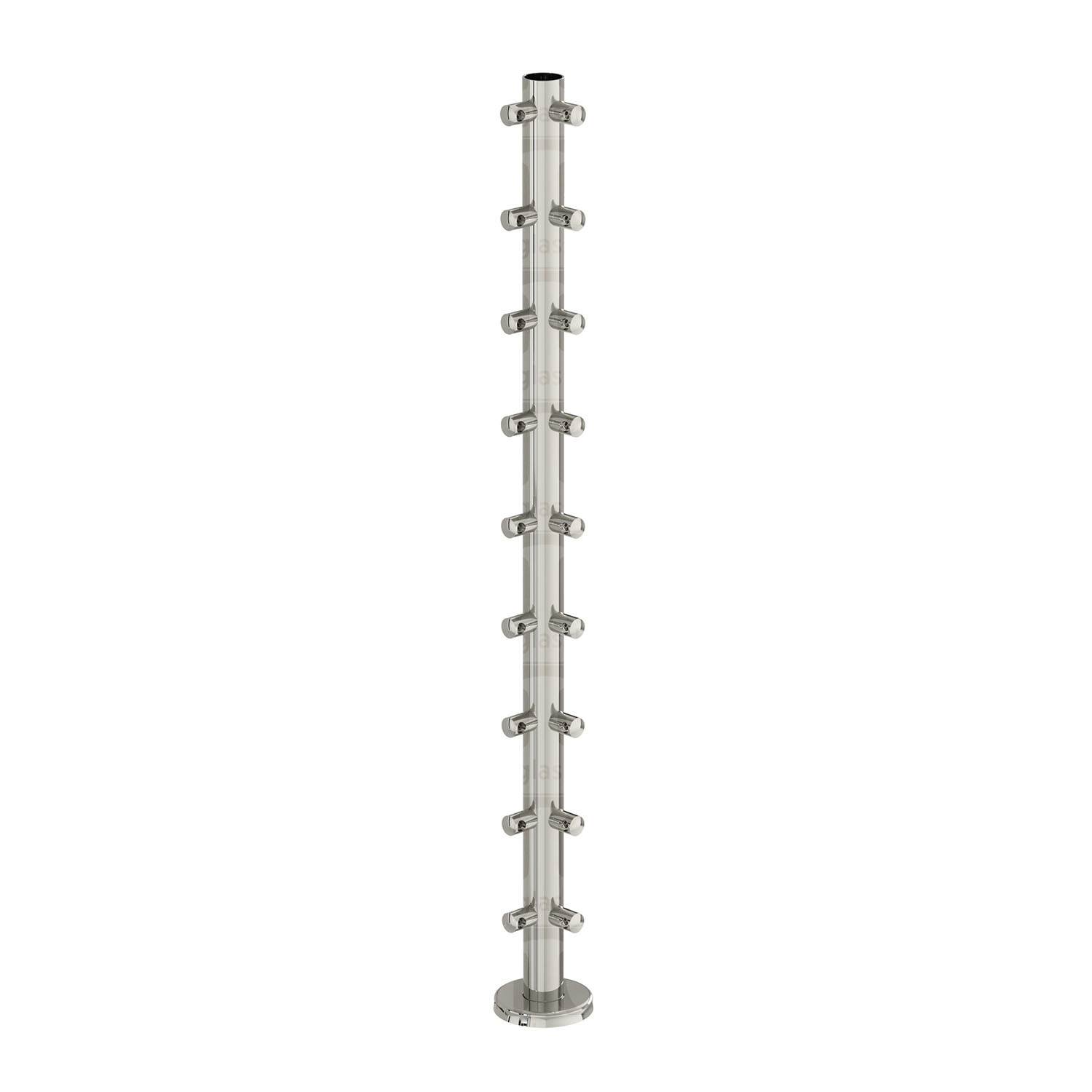 39 1/2” Round Rod Railing Corner Post - Polished Stainless