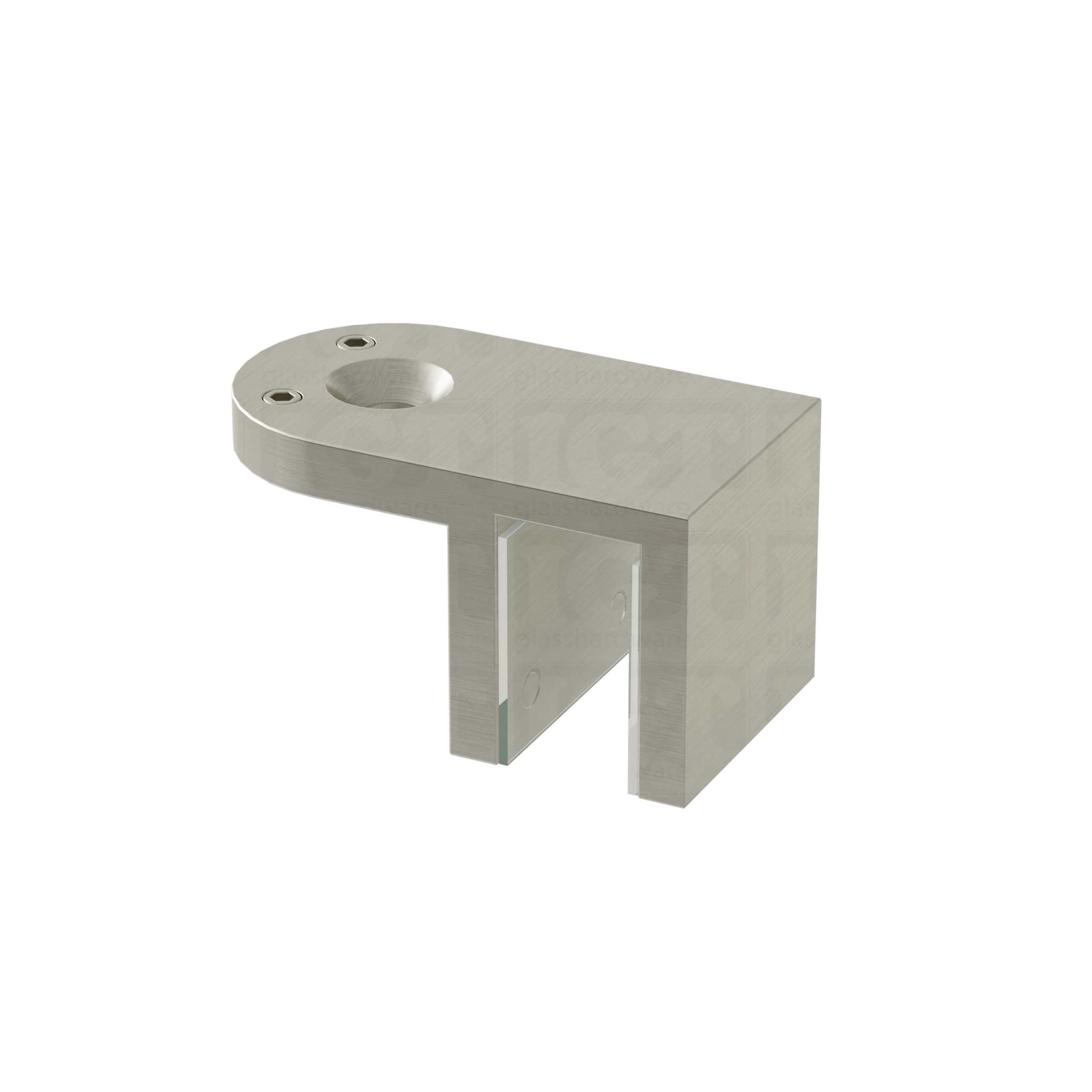 Glass Mount Adjustable Bracket for Support Bar - Brushed Nickel
