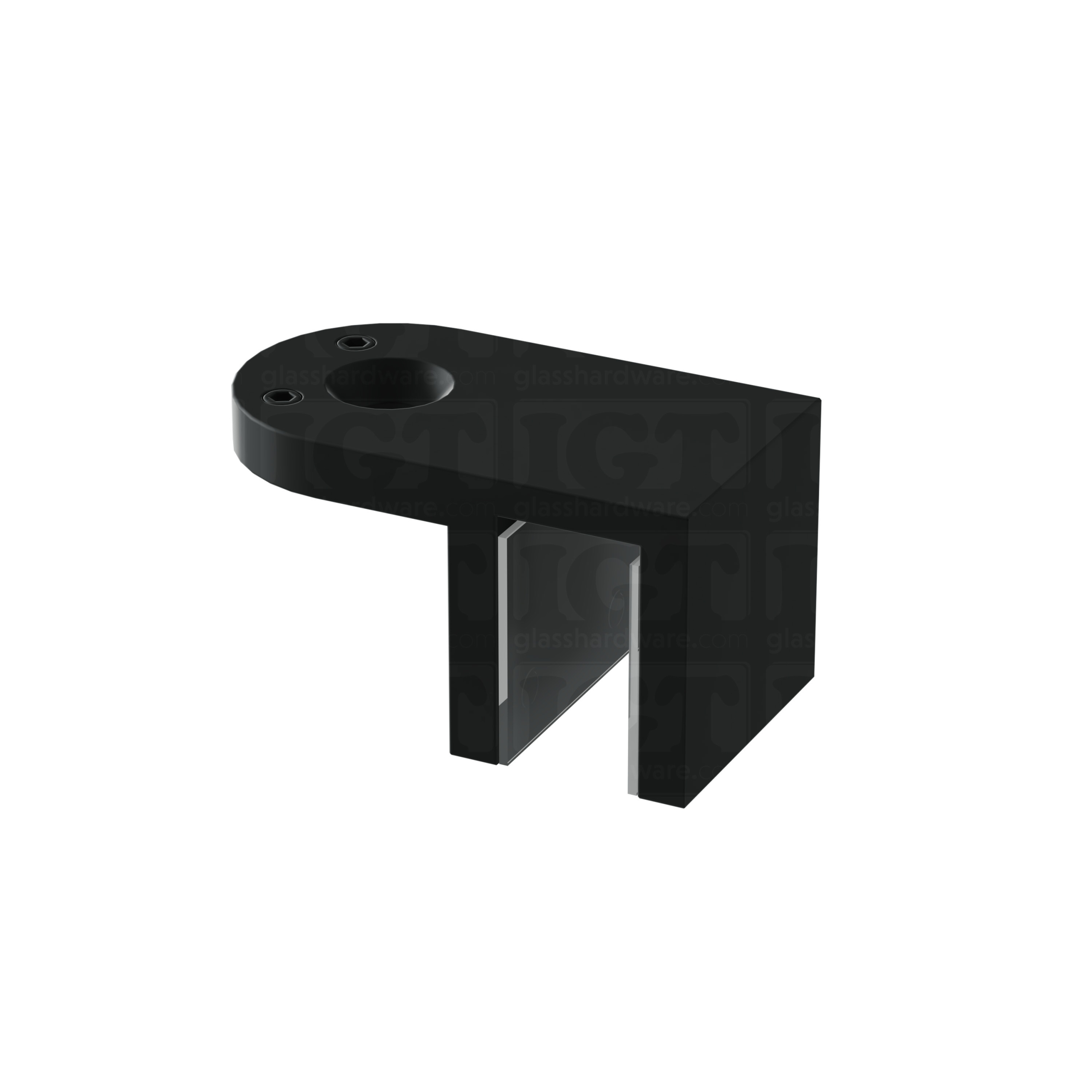 Glass Mount Adjustable Bracket for Support Bar - Matte Black