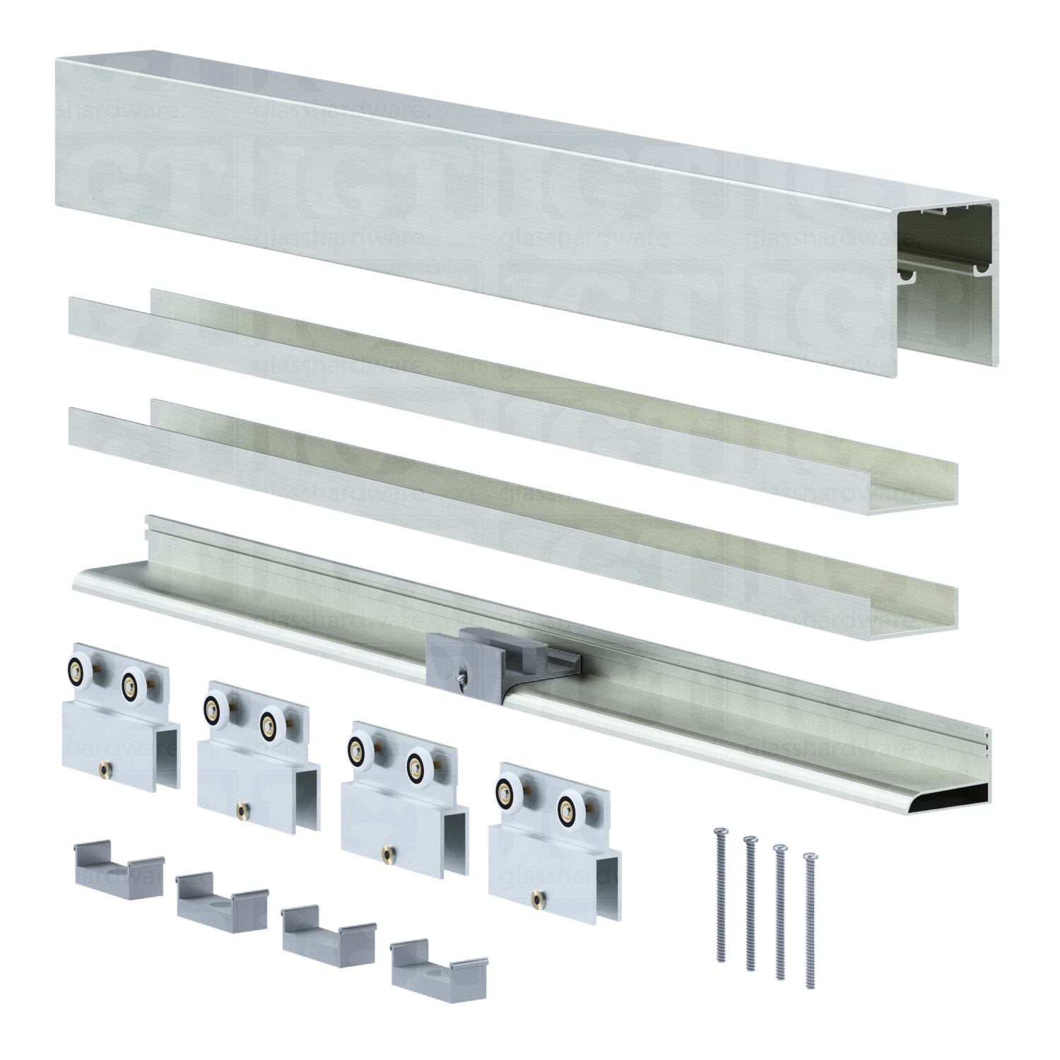 62"W x 76"H Bypass Sliding System - Brushed Nickel