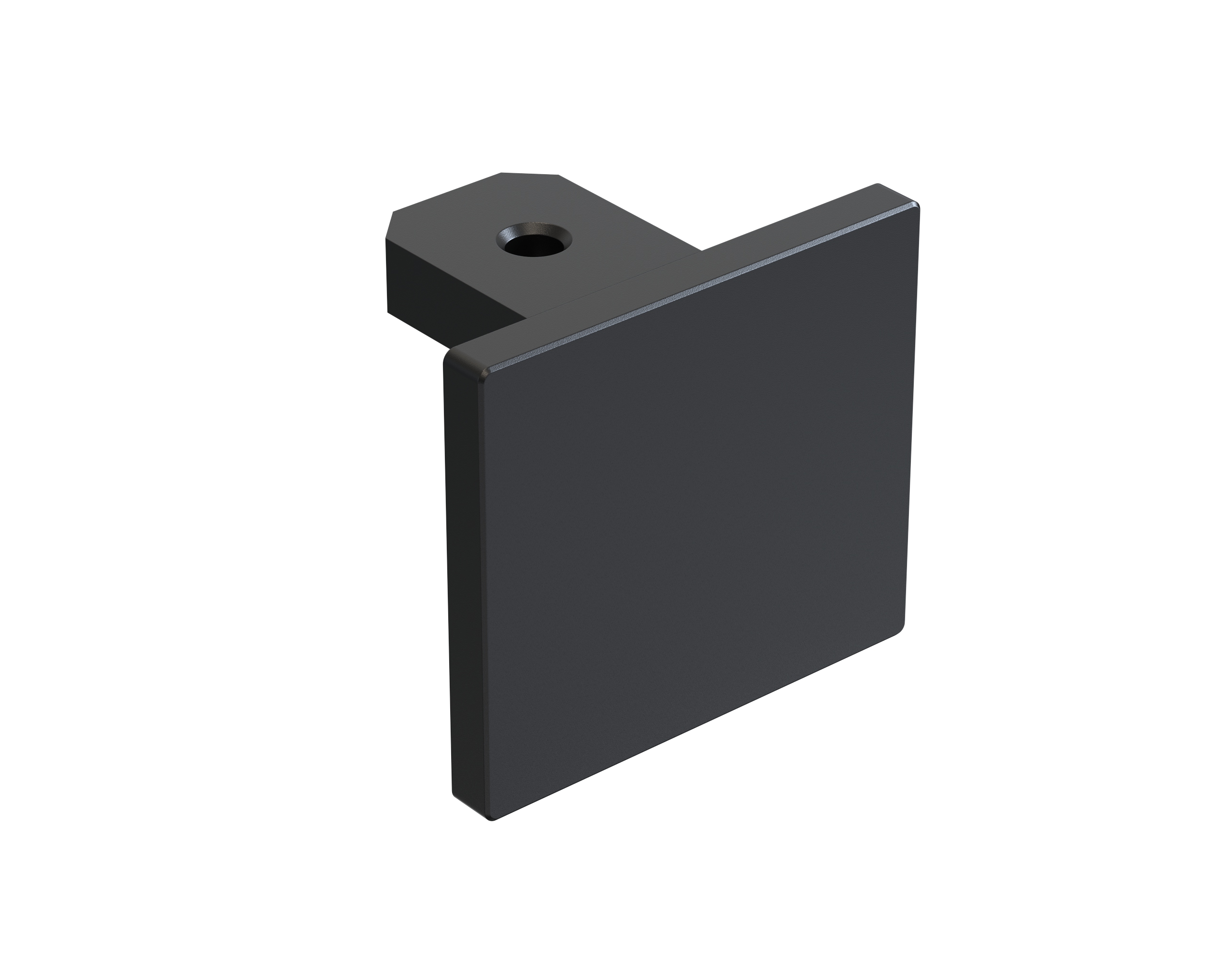 The End Cap for Square Aluminum Cap Rail in Brushed Anodized Black.