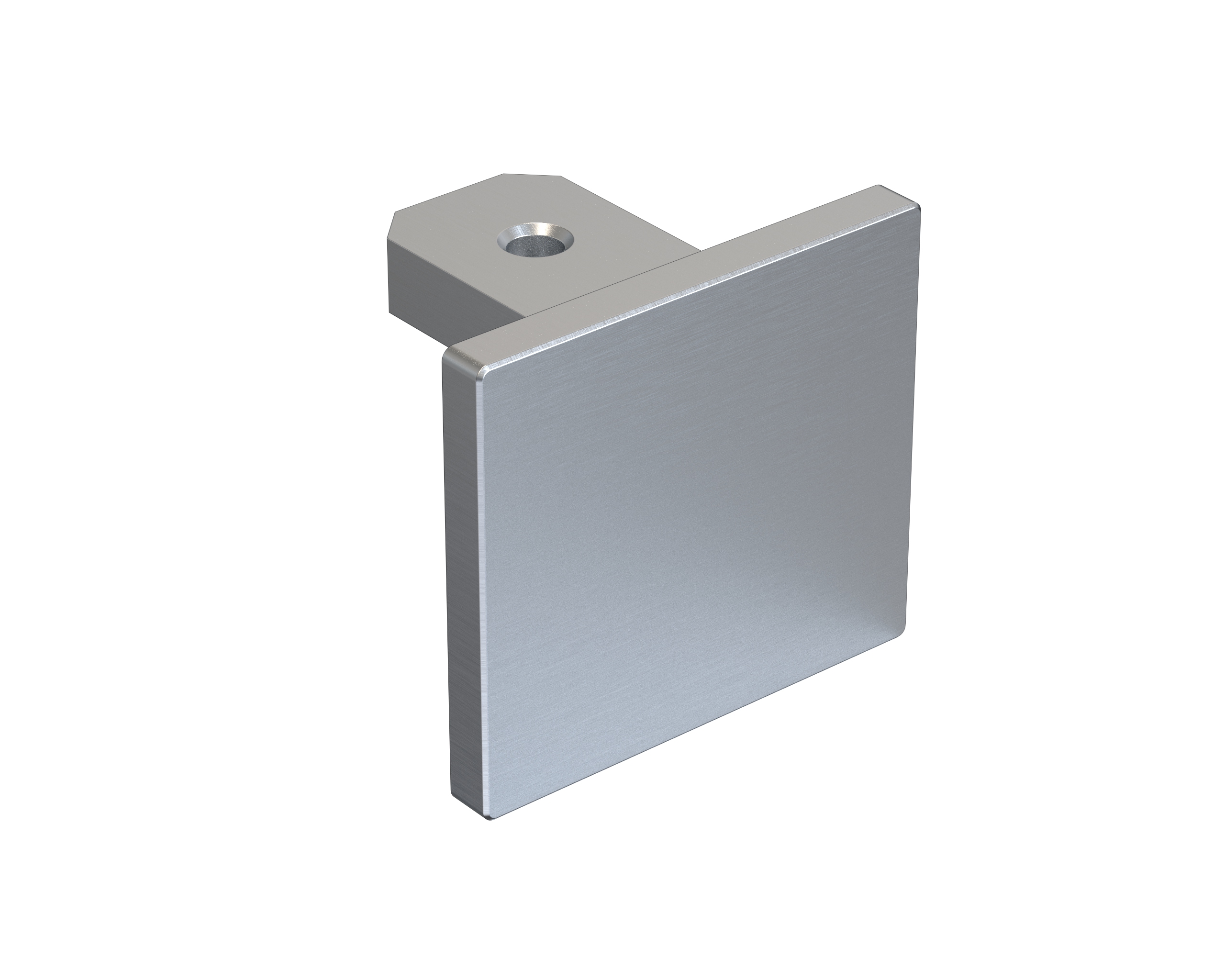 The End Cap for Square Aluminum Cap Rail in Brushed Anodized Silver.