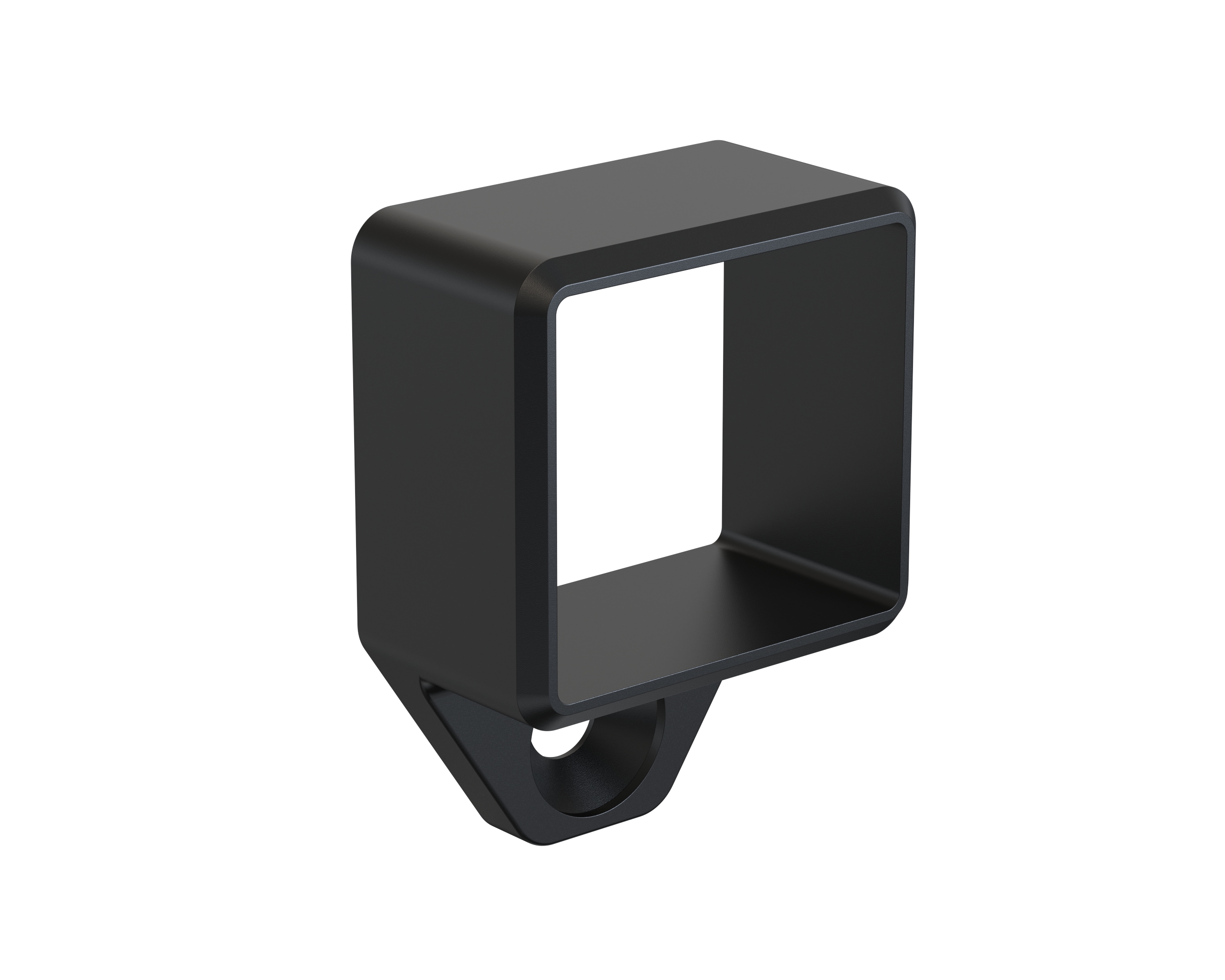 The Wall Anchorage for Square Aluminum Cap Rail in Brushed Anodized Black.