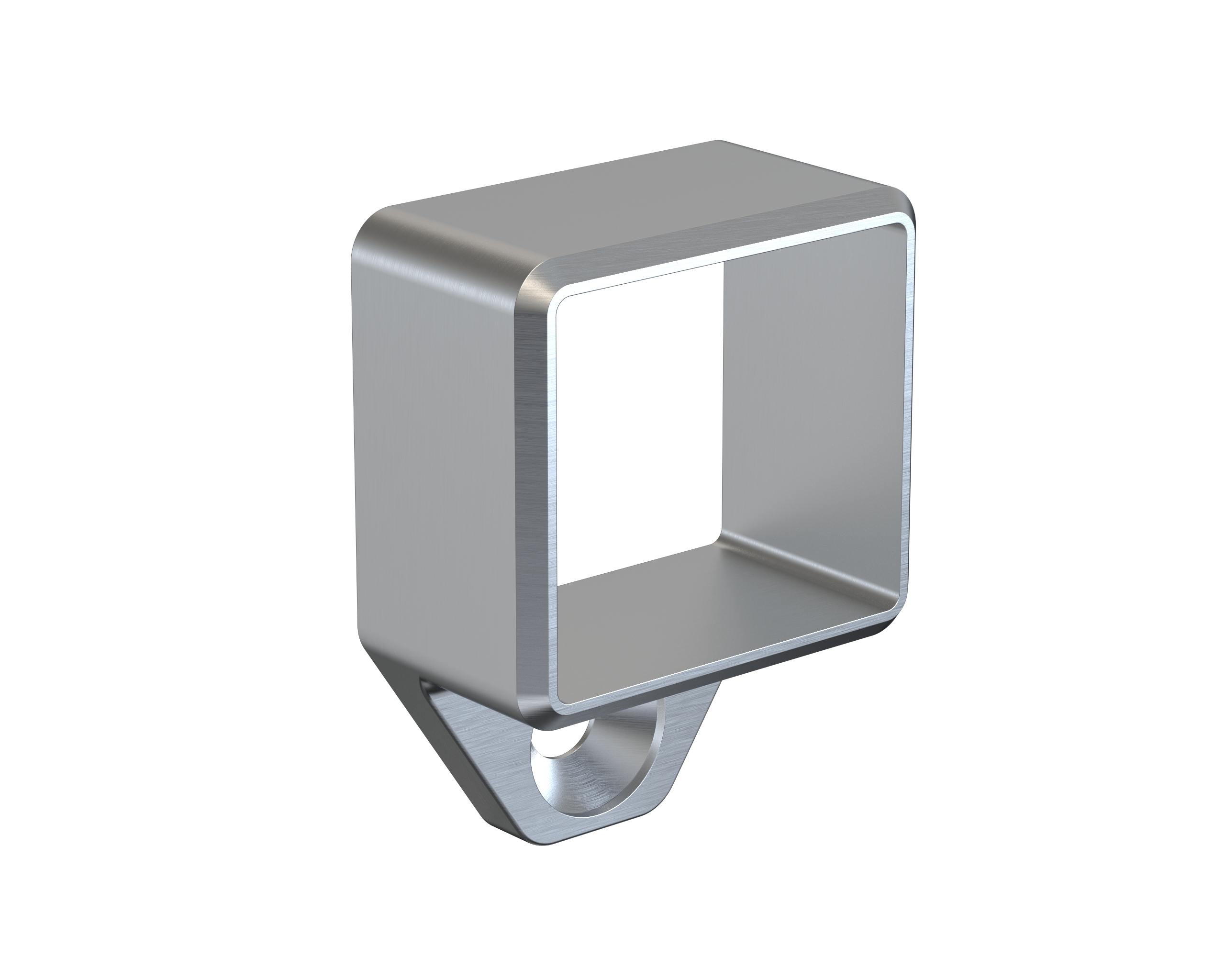 The Wall Anchorage for Square Aluminum Cap Rail in Brushed Anodized Silver.