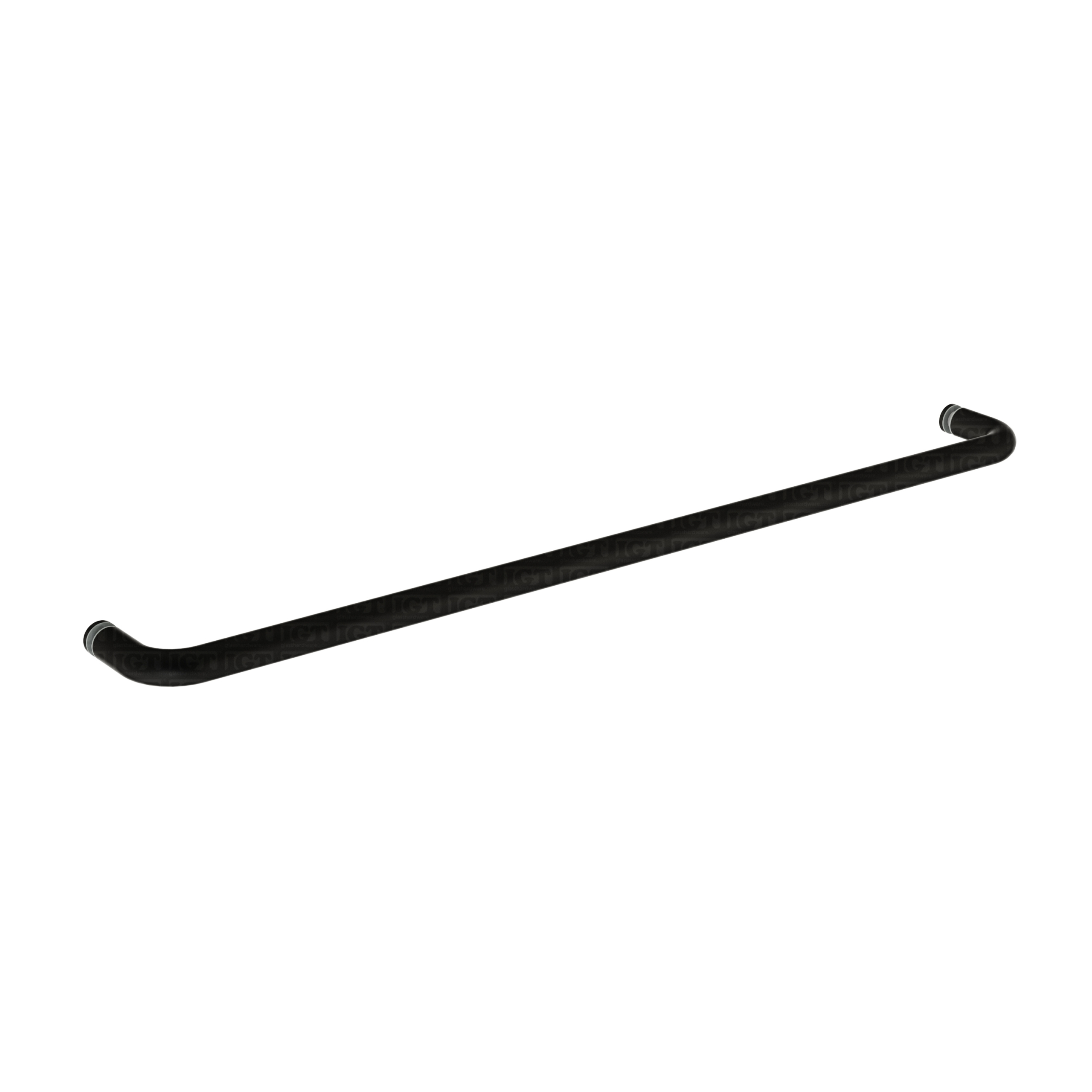 The 24″ Round Towel Bar for Bypass System in Matte Black.