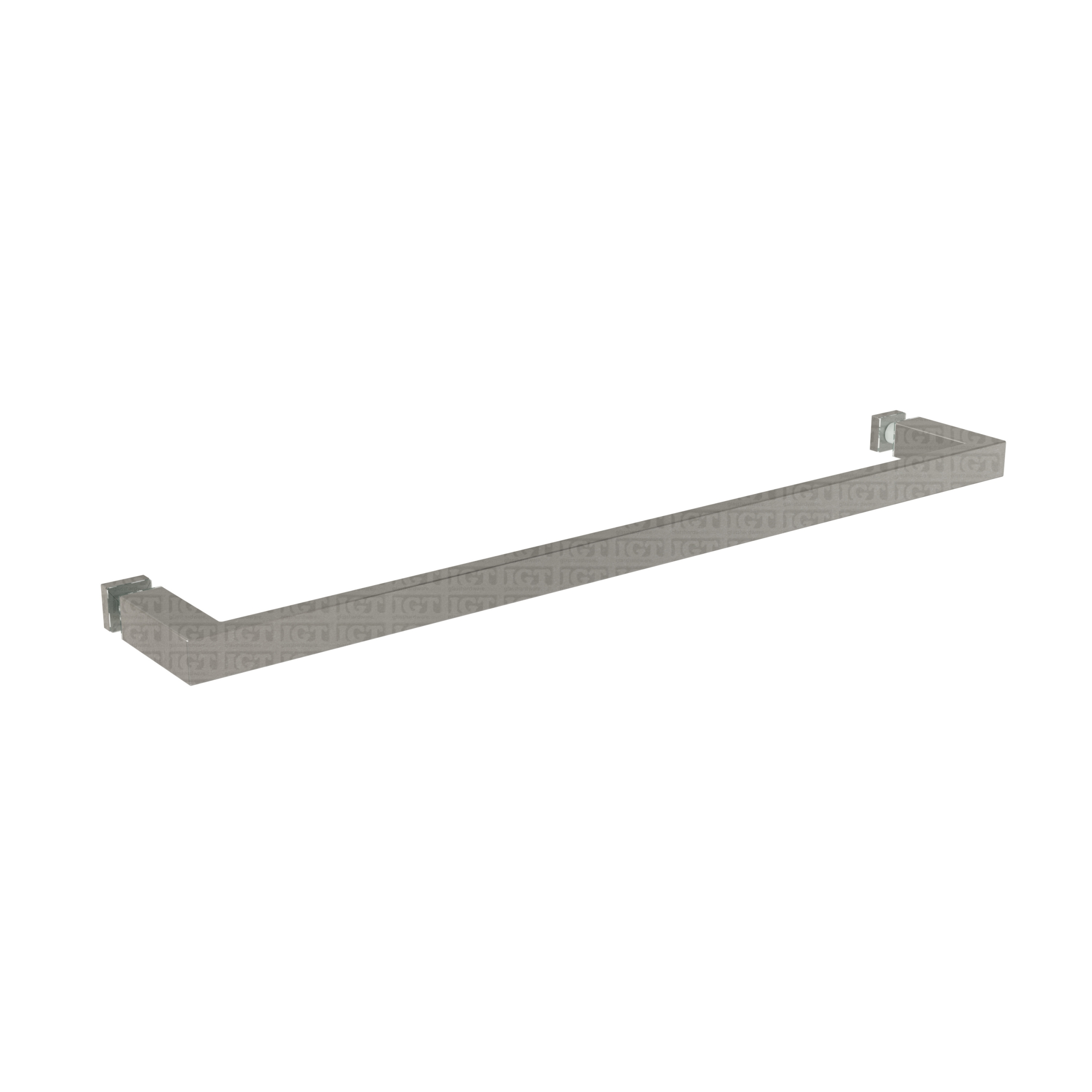The 18″ Square Towel Bar for Bypass System in Brushed Stainless.