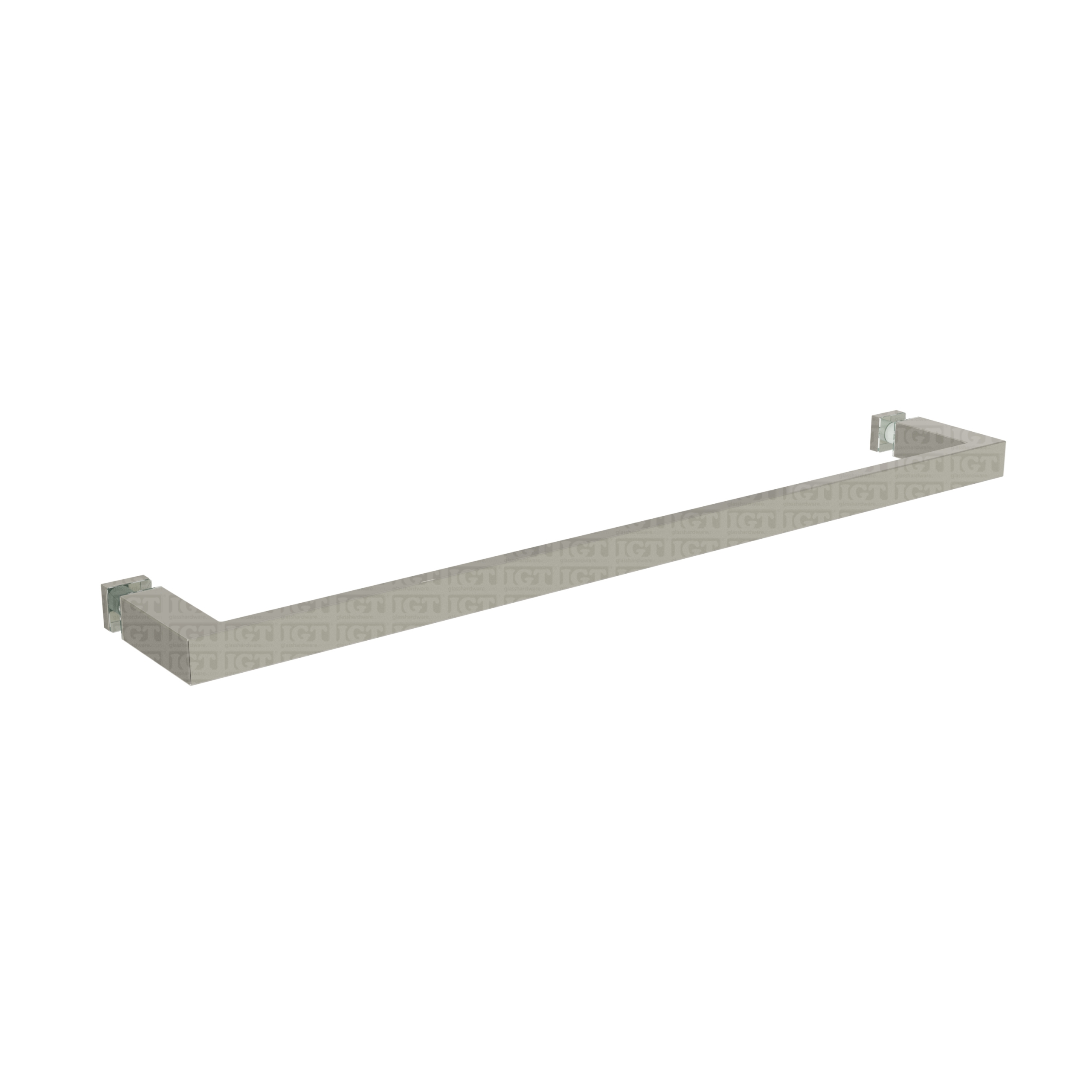 The 18″ Square Towel Bar for Bypass System in Polished Stainless.