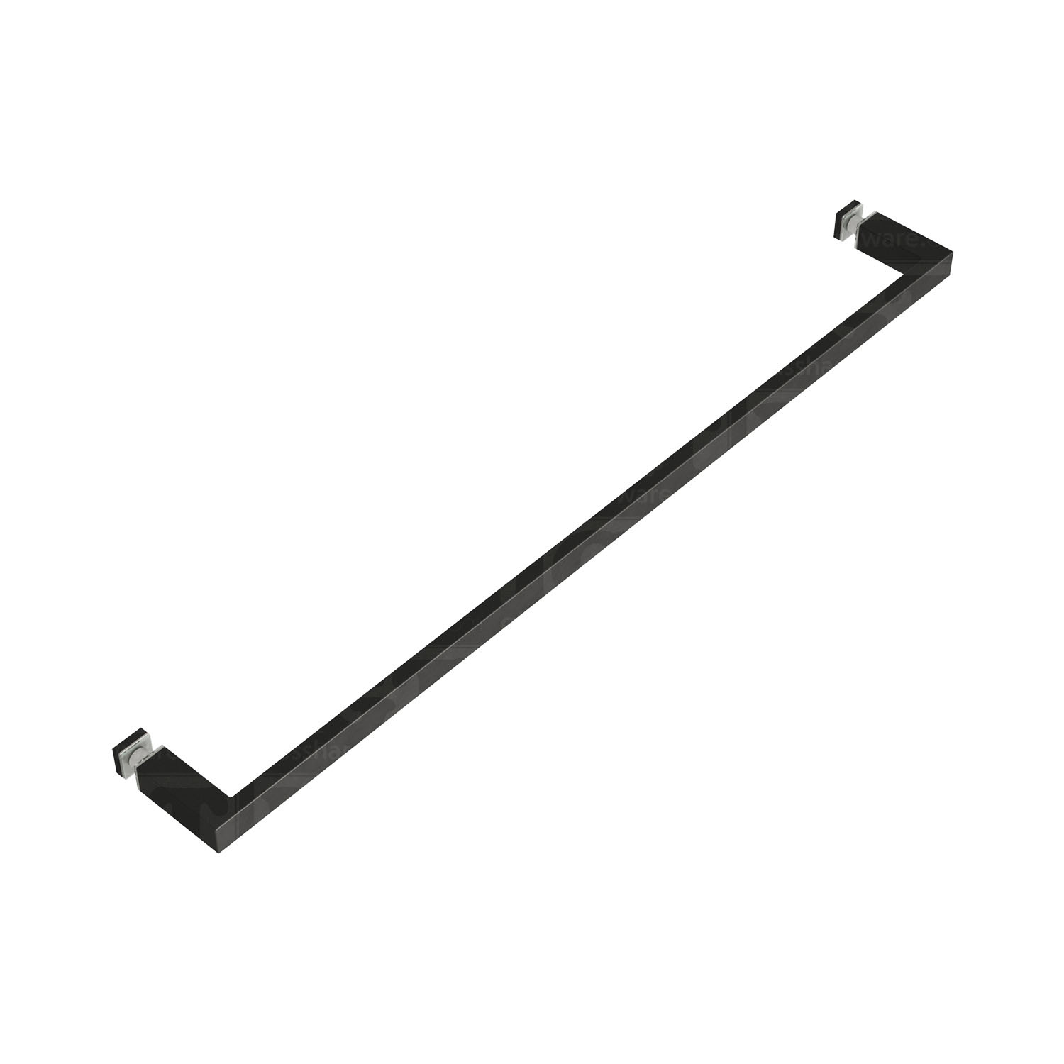 The 24″ Square Towel Bar for Bypass System in Matte Black.