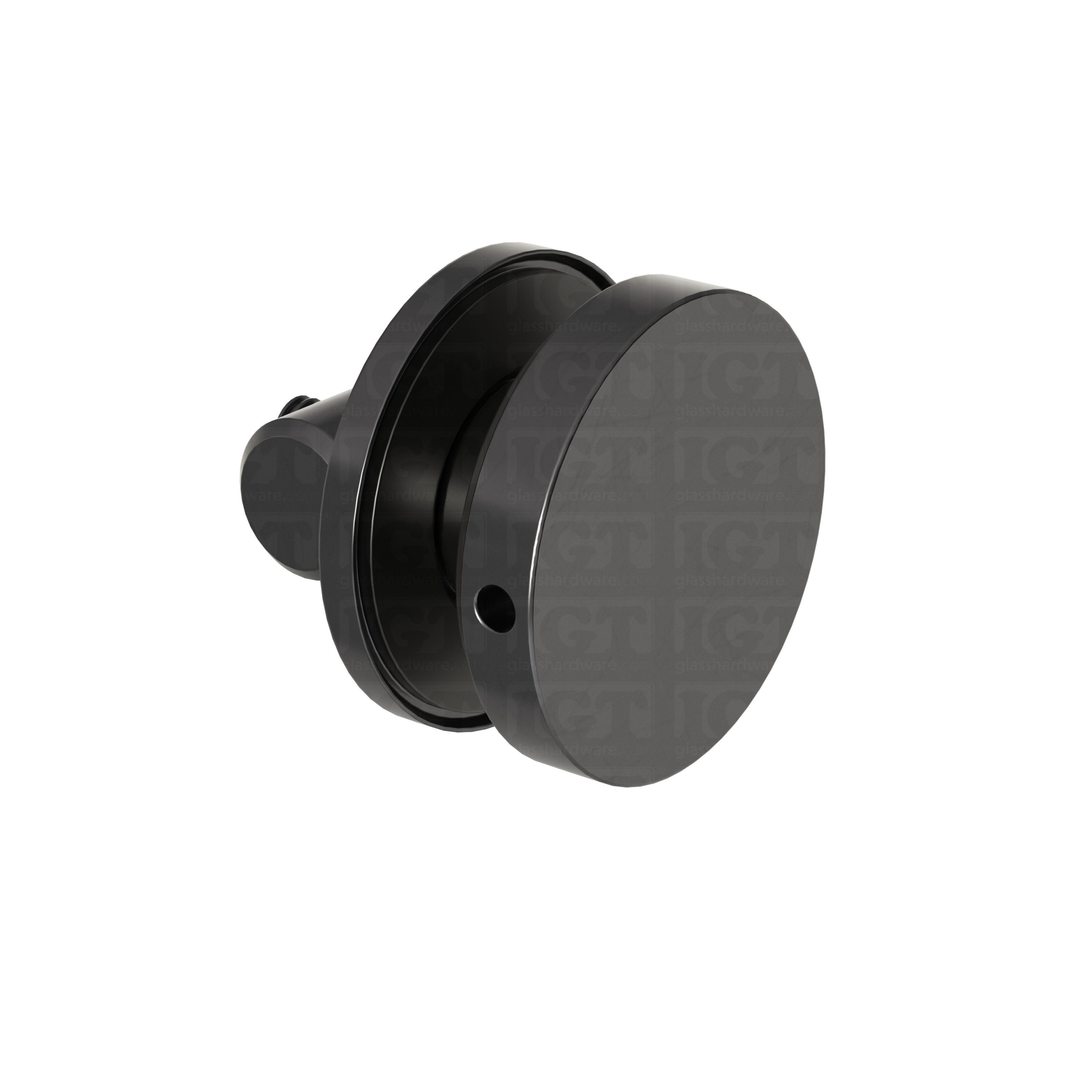 The Glass-to-Track Connector for 38IGT Roller System in Gun Metal.