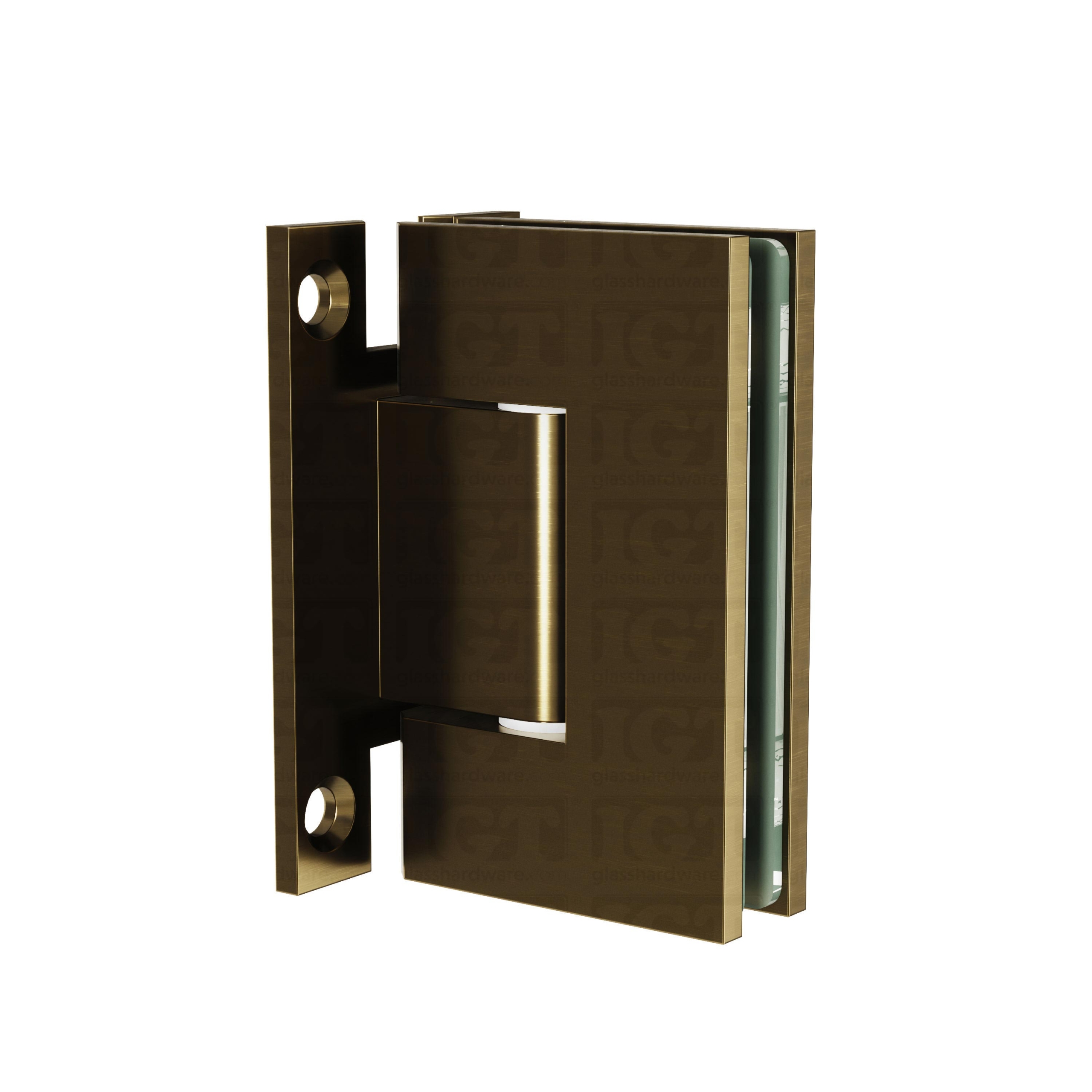 Wall-to-Glass “H” Back Malibu Hinge - Brushed Bronze