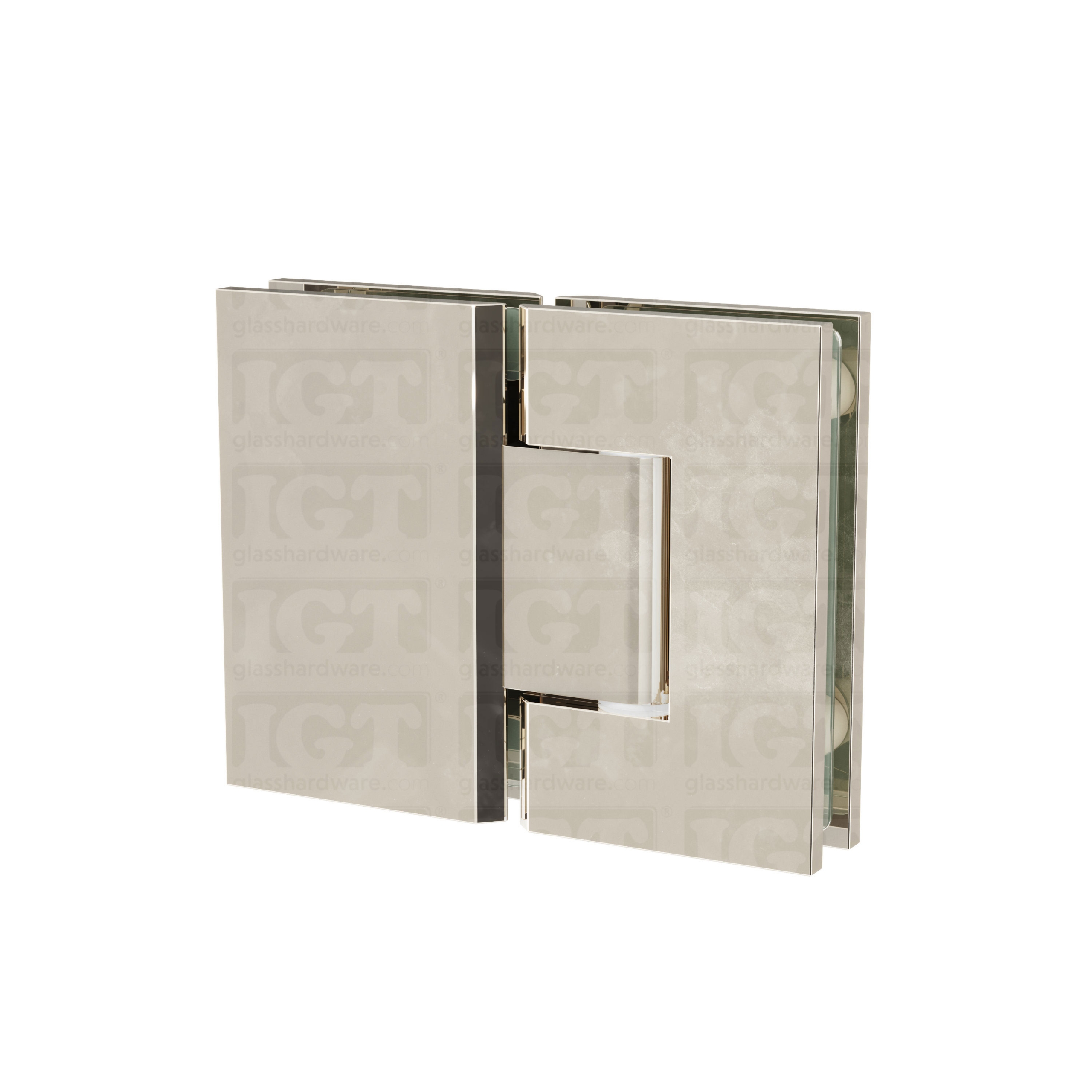 Glass-to-Glass 180 Degree Malibu Hinge - Polished Nickel