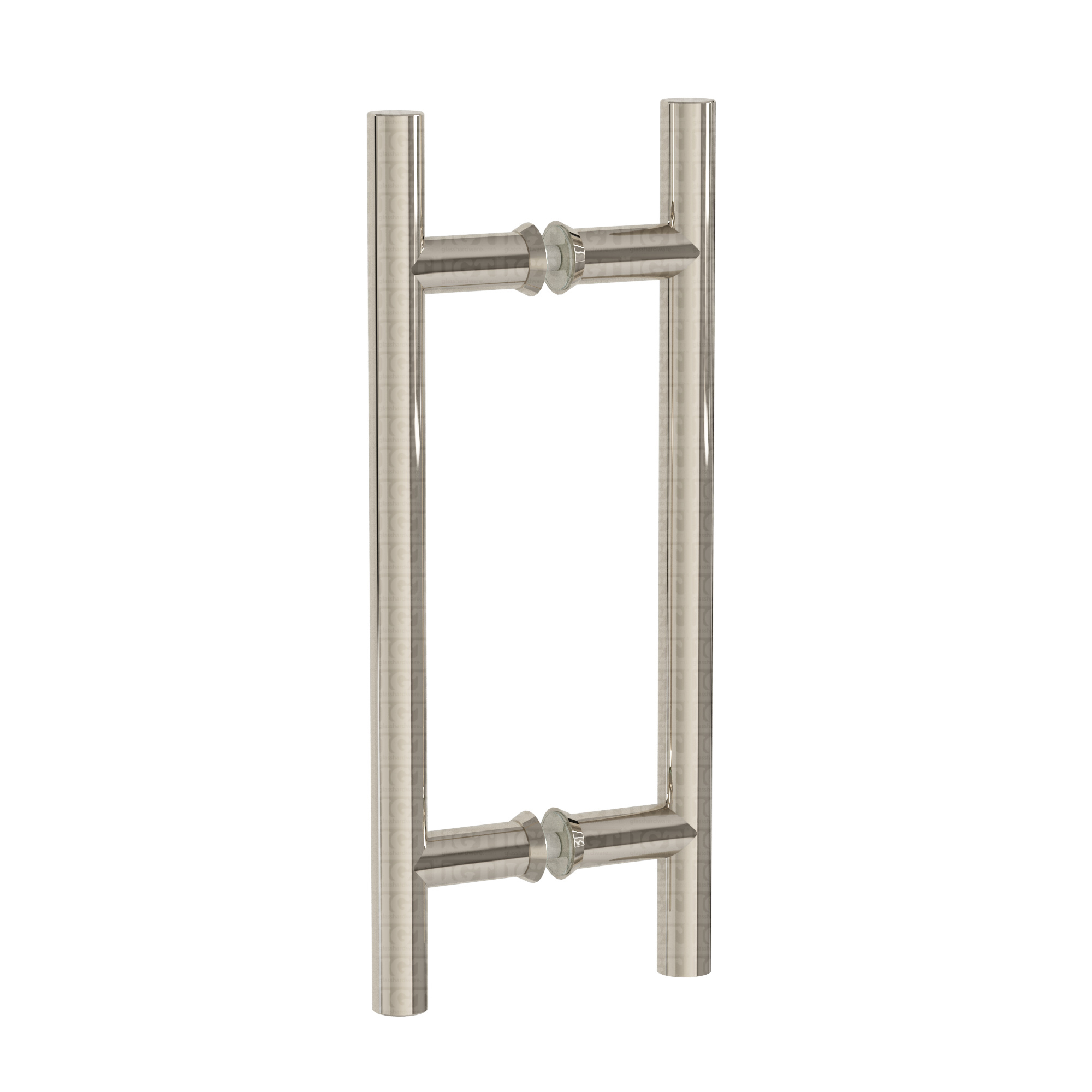The 8" Center-to-Center Round Ladder Handle in Polished Nickel.