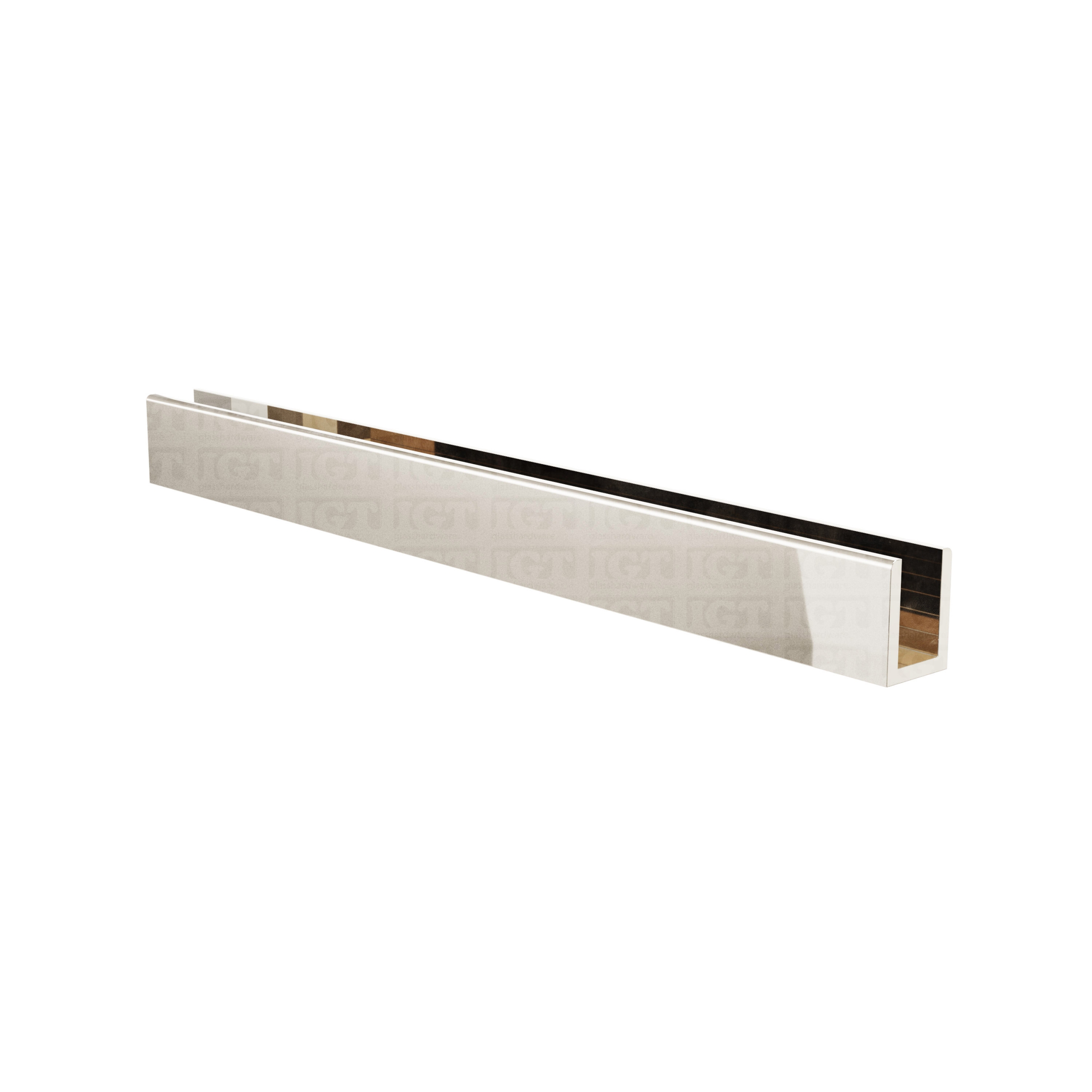 95″ U-Channel For 3/8″ Glass - Polished Nickel