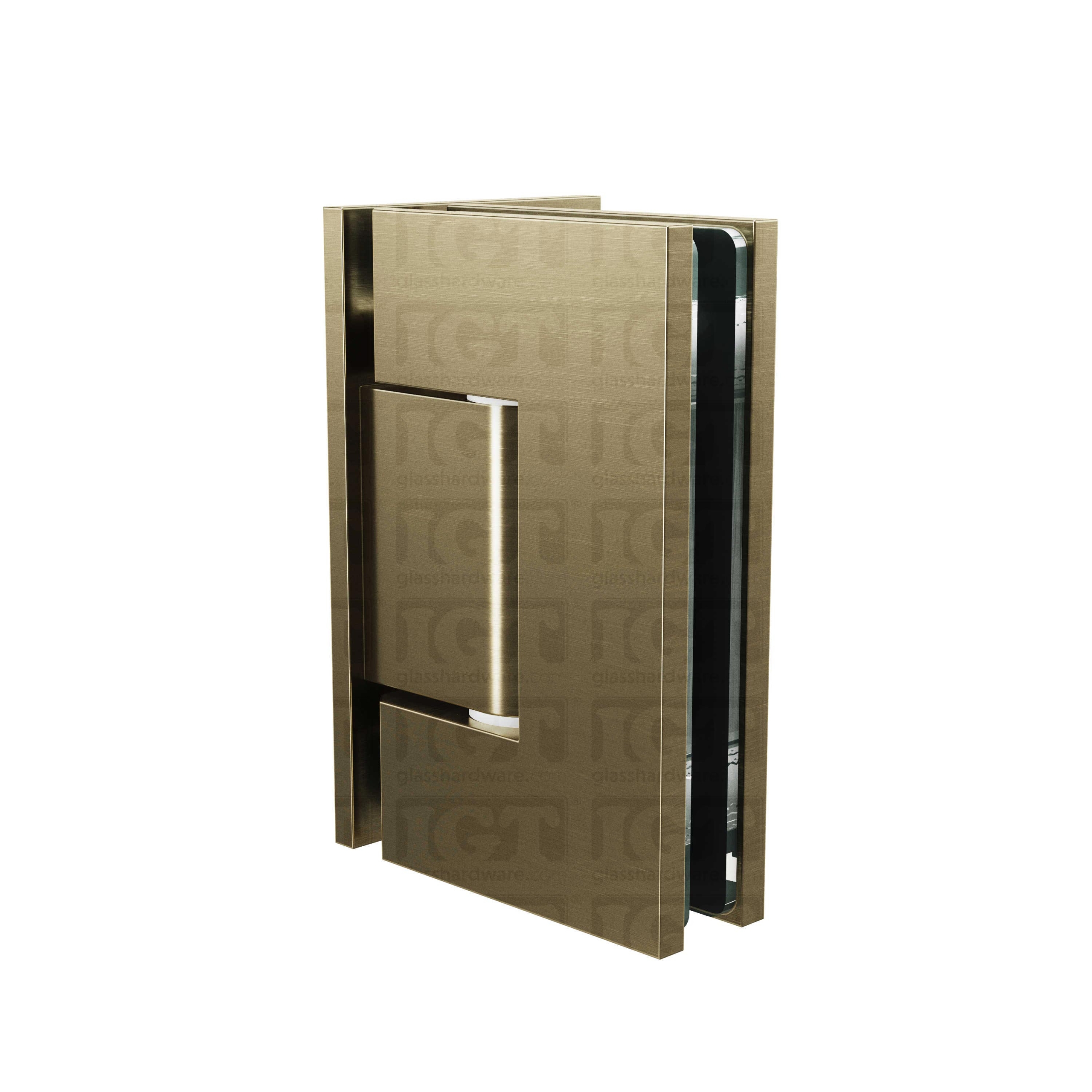 Wall-to-Glass Offset Back Malibu Hinge - Brushed Bronze