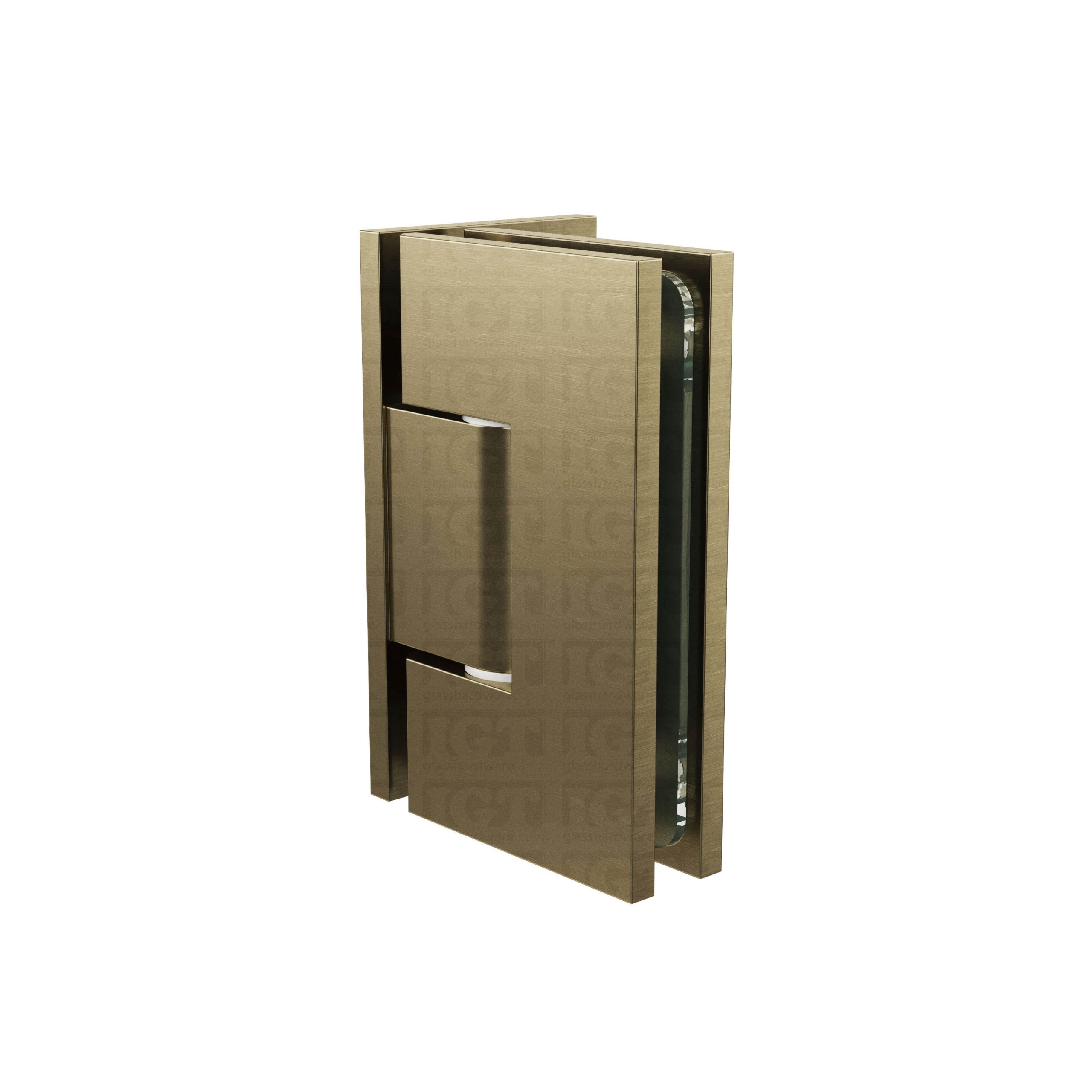 Heavy Duty Wall-to-Glass Offset Back Hinge - Brushed Bronze