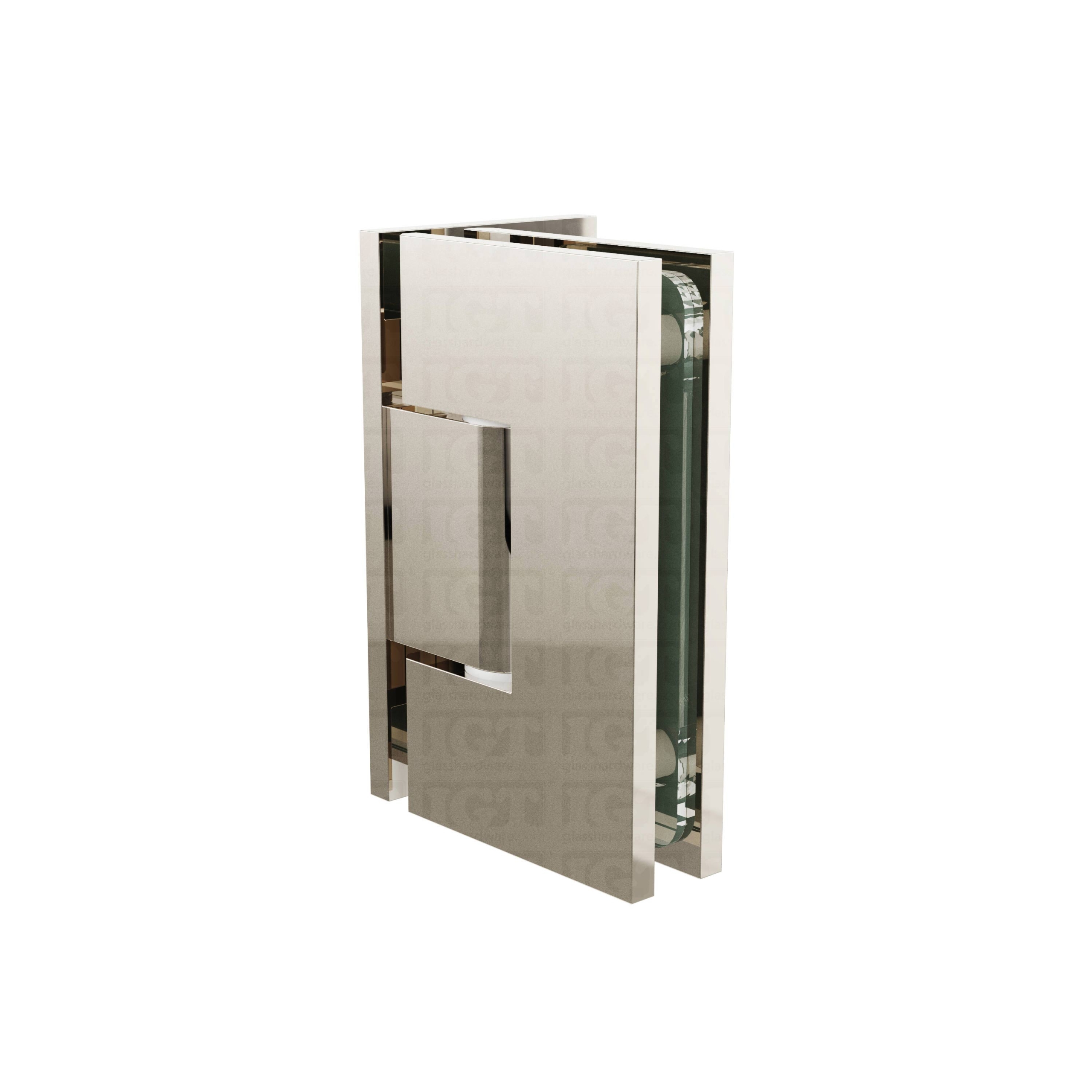 Heavy Duty Wall-to-Glass Offset Back Hinge - Polished Nickel