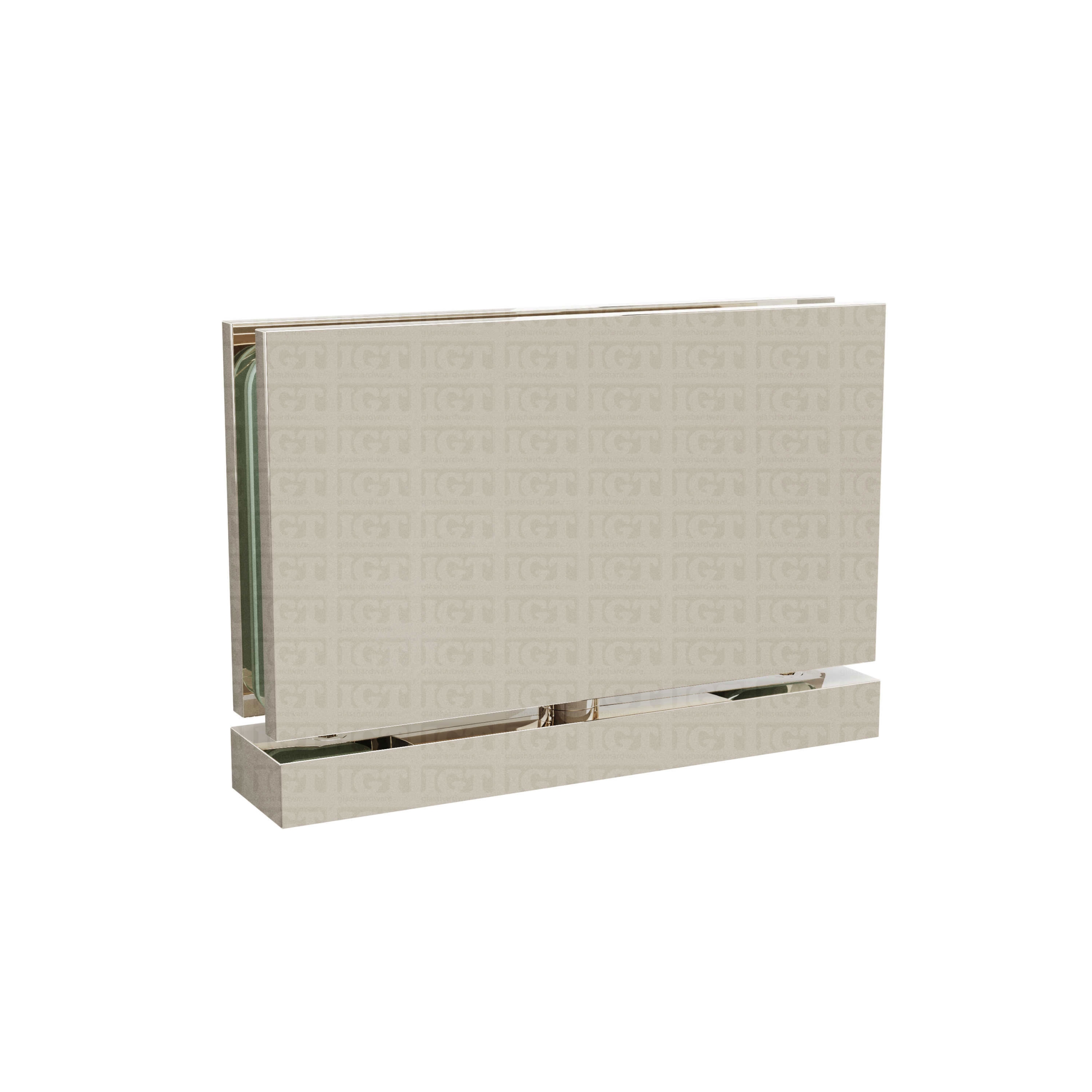The Heavy Duty Top/Bottom Malibu Pivot Hinge in Polished Nickel.