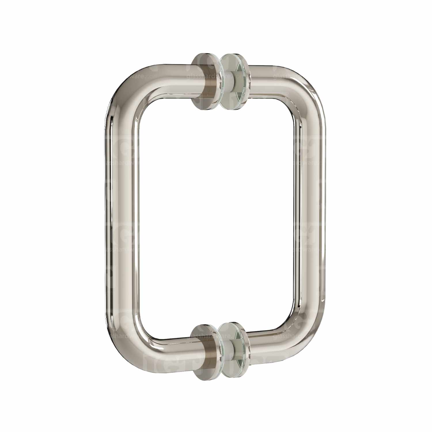 The 6″ Round Pull Handle in Polished Nickel over a white backdrop.