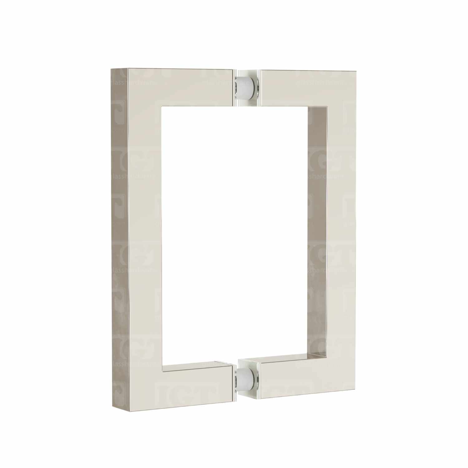 The 6″ Square Pull Handle in Polished Nickel over a white backdrop.