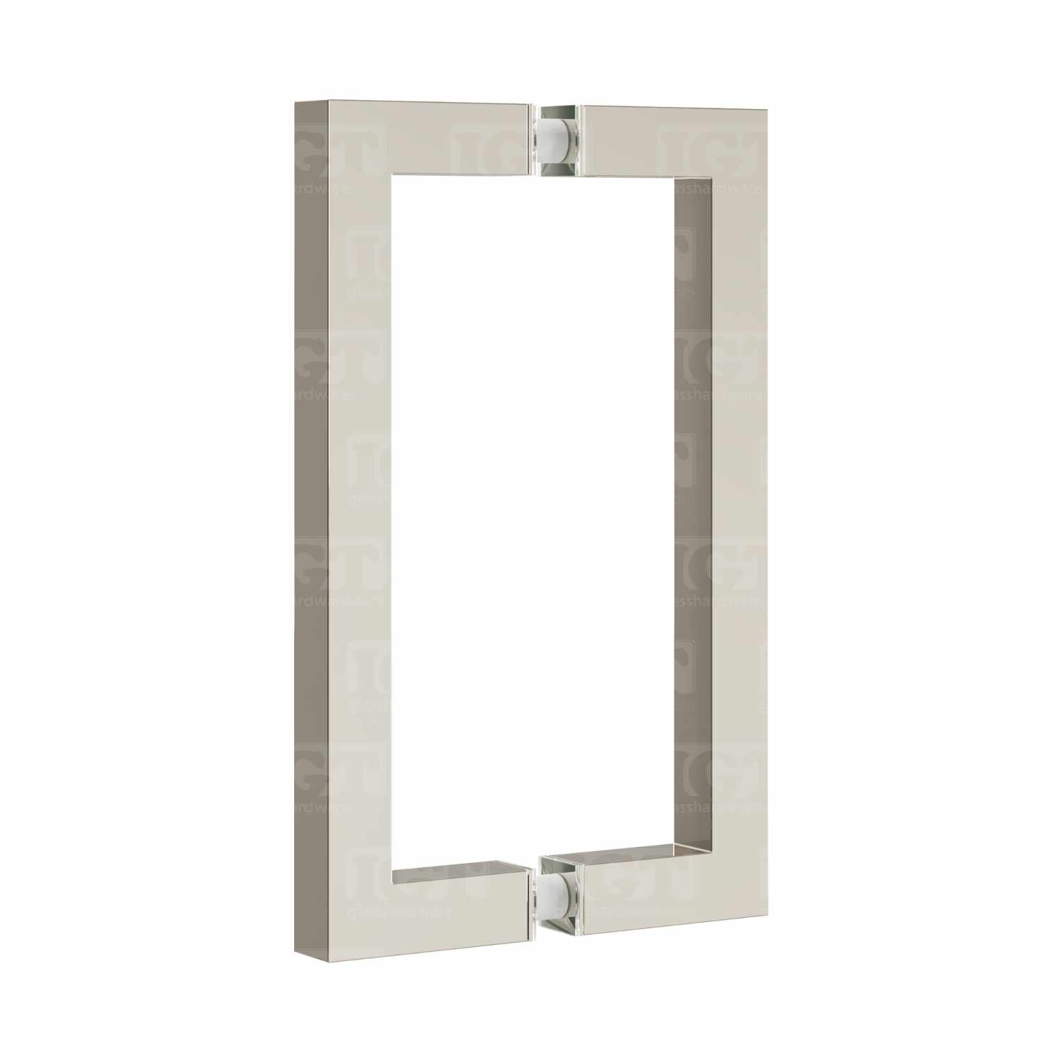 The 8″ Square Pull Handle in Polished Nickel over a white backdrop.