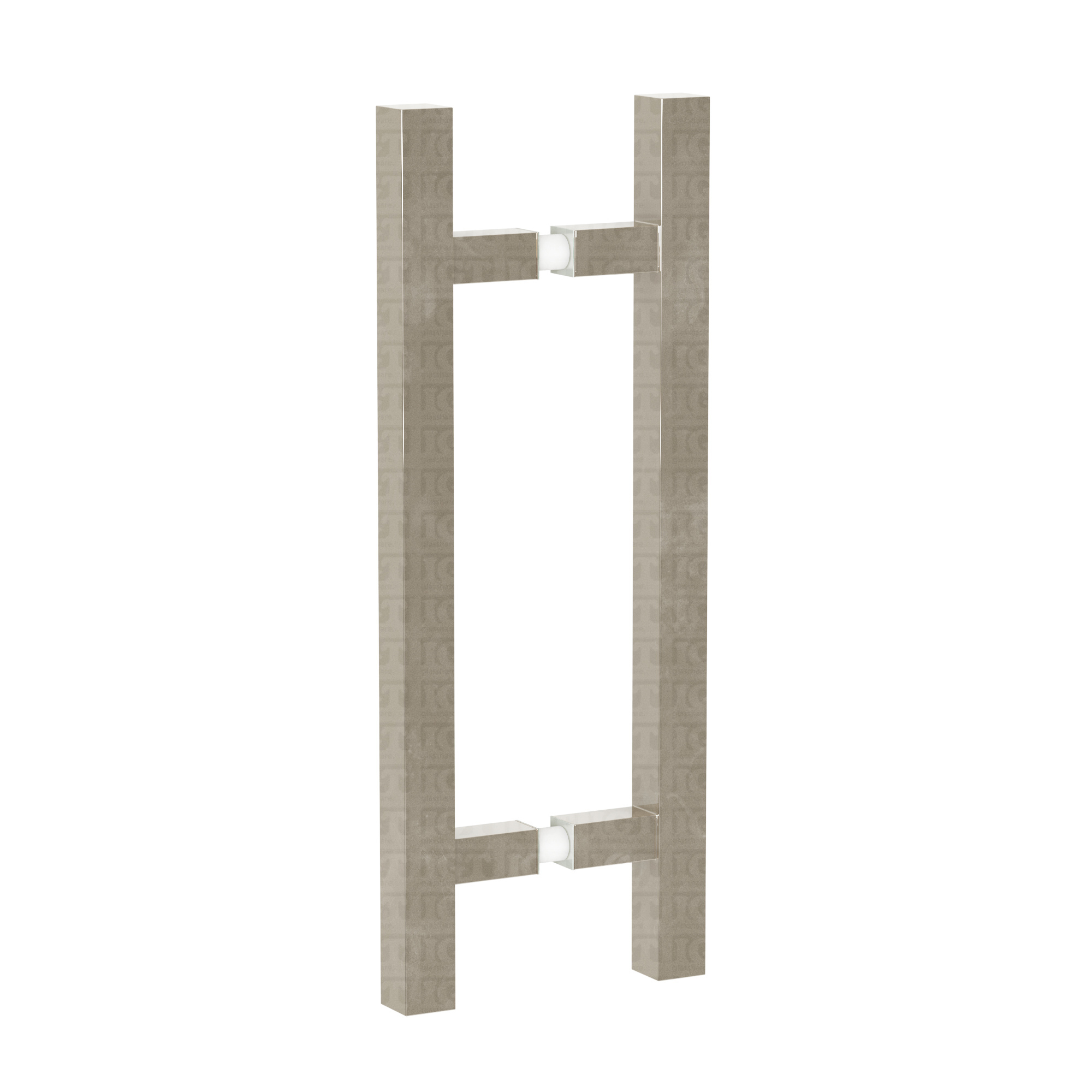 The 8″ Center-to-Center Square Ladder Handle in Polished Nickel.